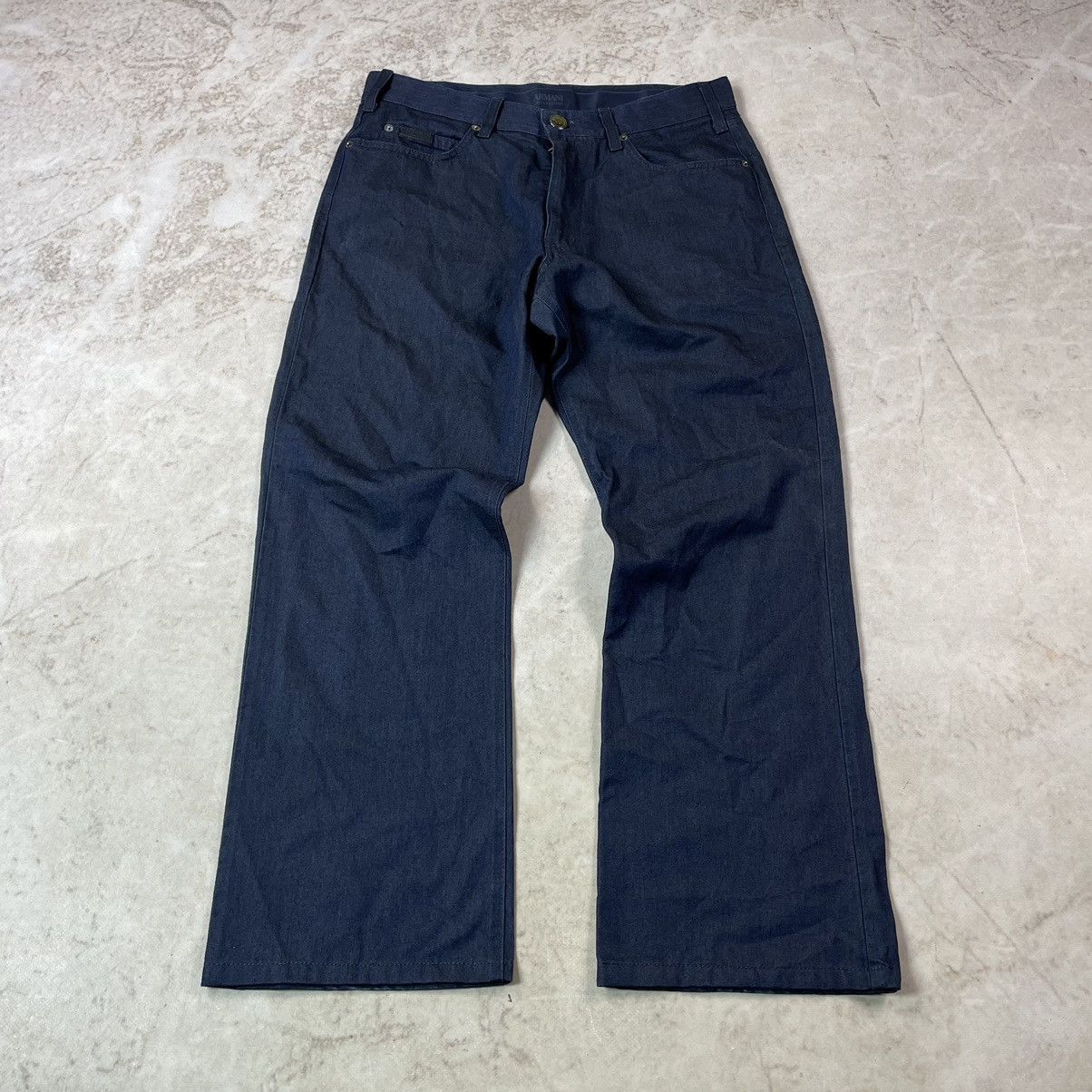 Armani × Giorgio Armani Armani Collezioni Italy Real Baggy Mettalic Logo Pants Size US 32 / EU 48 - 3 Thumbnail