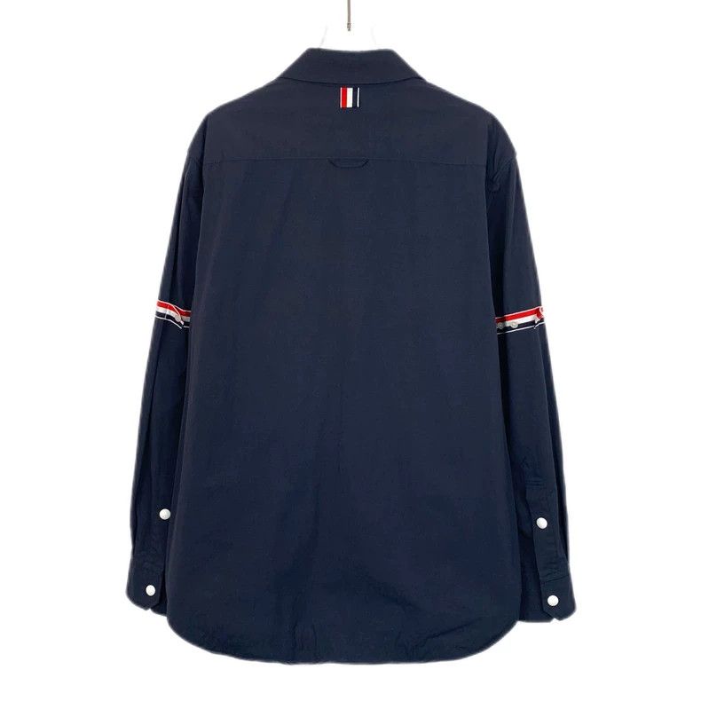 Thom Browne Thom Browne Dark blue classic three-patterned cotton lapel Size US L / EU 52-54 / 3 - 2 Thumbnail