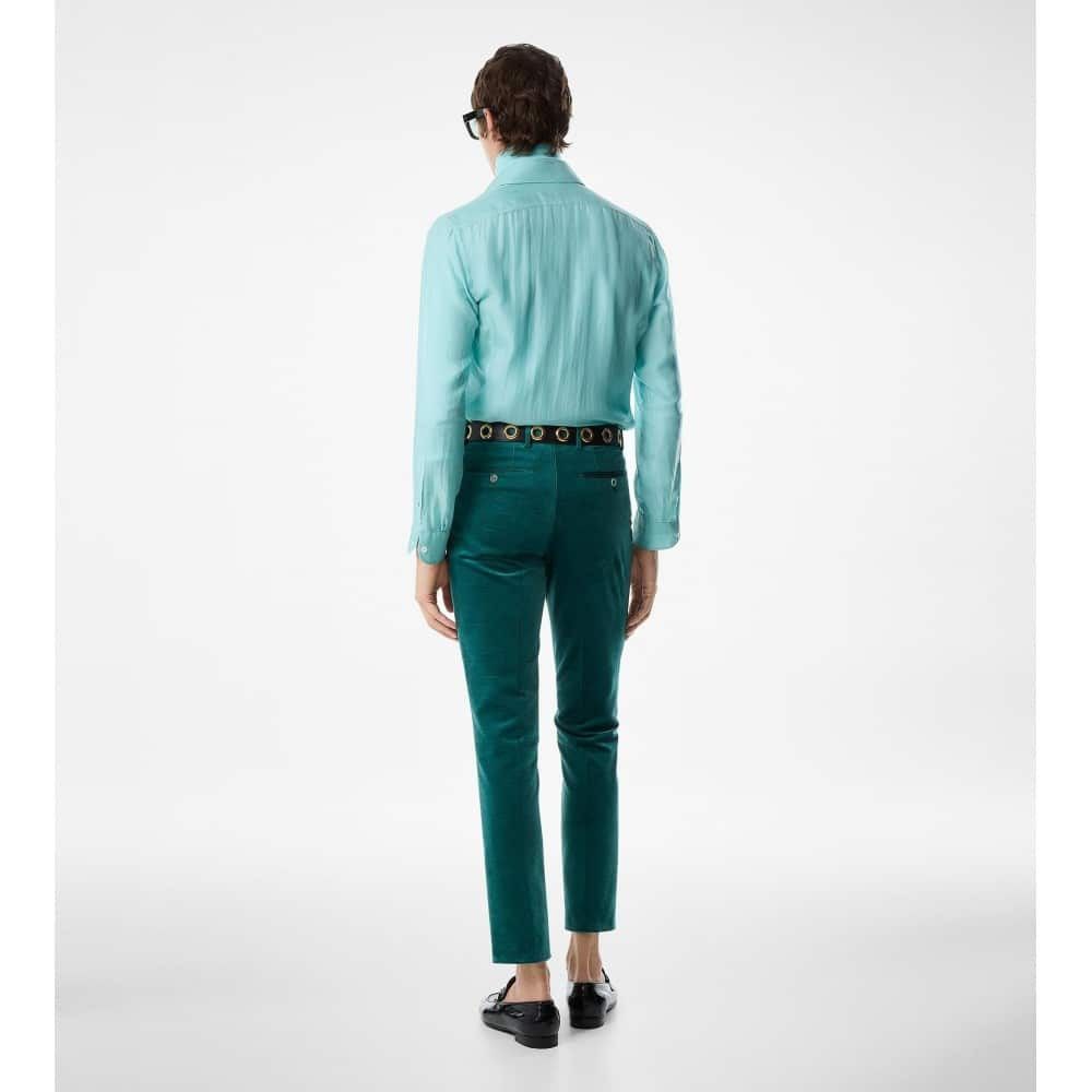 Tom Ford o1loc1c1125 PLPW01 Dyllan Ridged Velvet Pant in Green Size US 34 / EU 50 - 4 Thumbnail