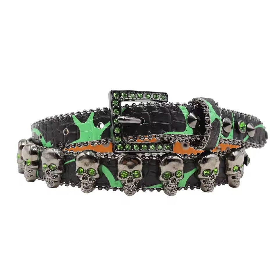 Other Skull Rivet PU Leather Belt 105 cm Size 36 - 2 Thumbnail