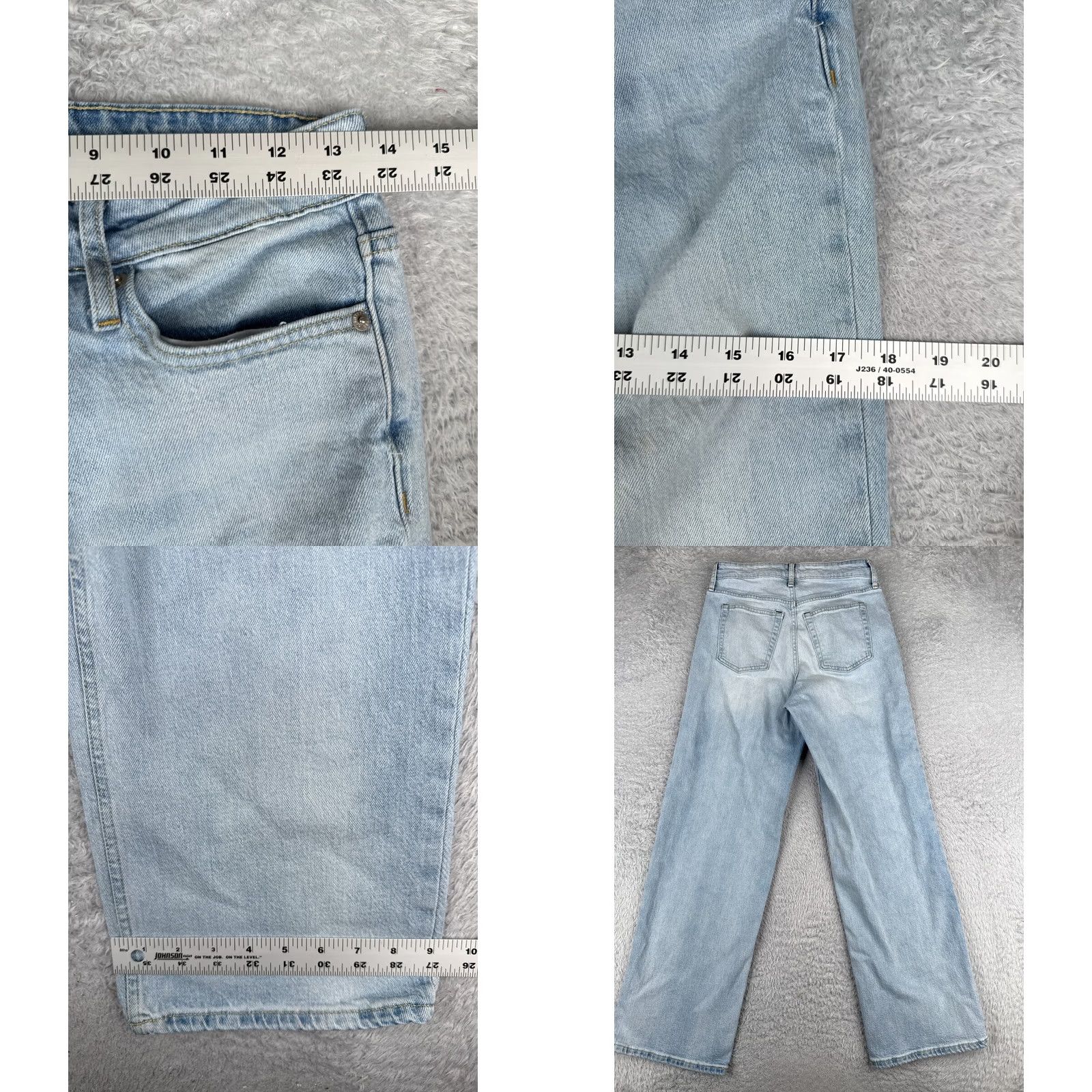 Vintage Seven7 Jeans Women Blue Denim Wide Leg Straight 6 Cotton Blend 27x30 Slim Distressed Pockets Logo High Rise 5-Pocket Machine Washable Halloween? Size 28" / US 6 / IT 42 - 9 Thumbnail