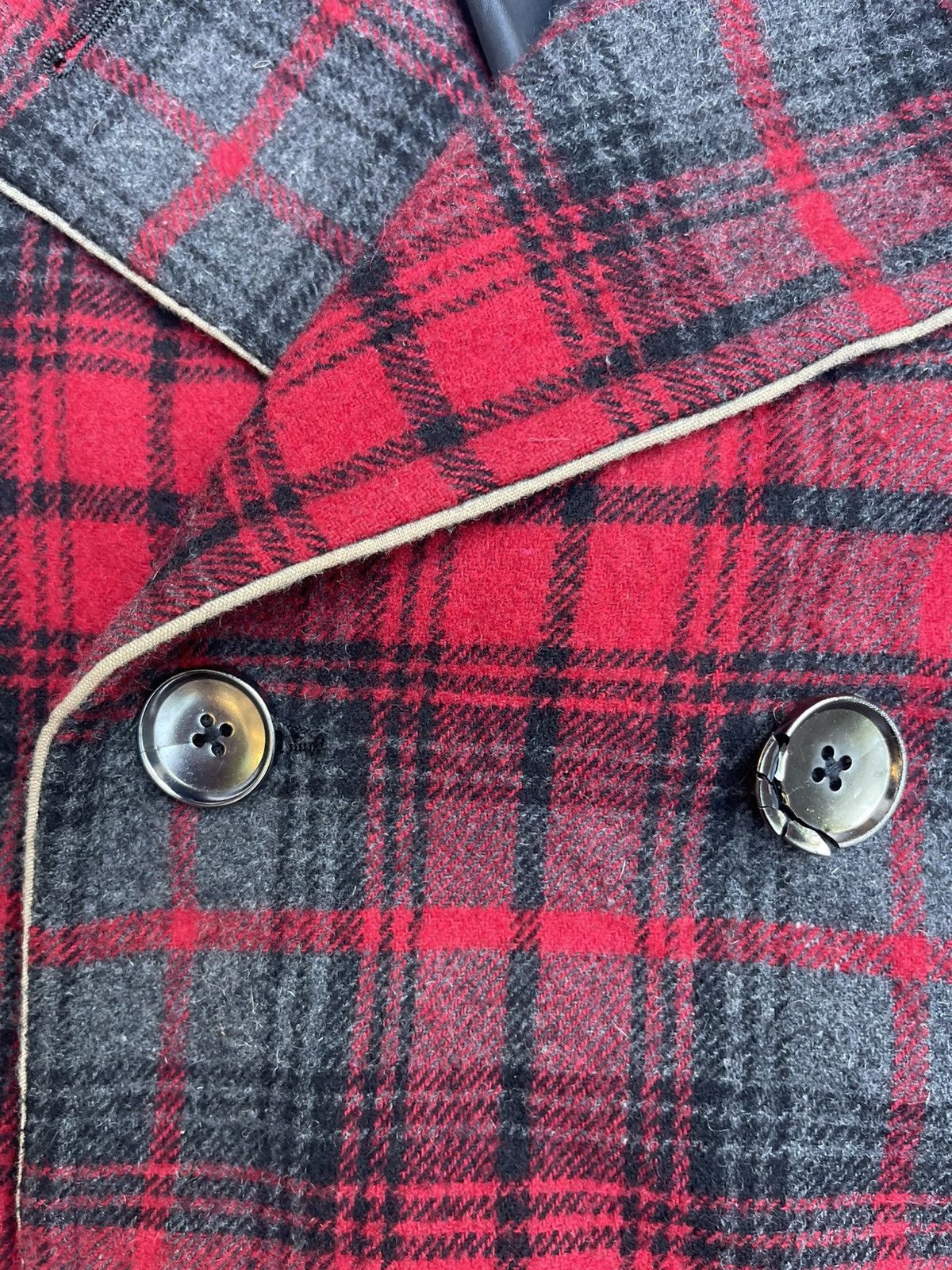 Japanese Brand Semantic Design Vintage Plaid Double Breasted Jacket Size US S / EU 44-46 / 1 - 6 Thumbnail