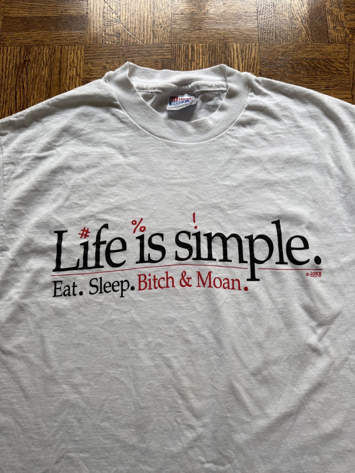 Vintage Vintage 90s Life is Simple Bitch & Moan Graphic Tee Size US L / EU 52-54 / 3 - 2 Thumbnail