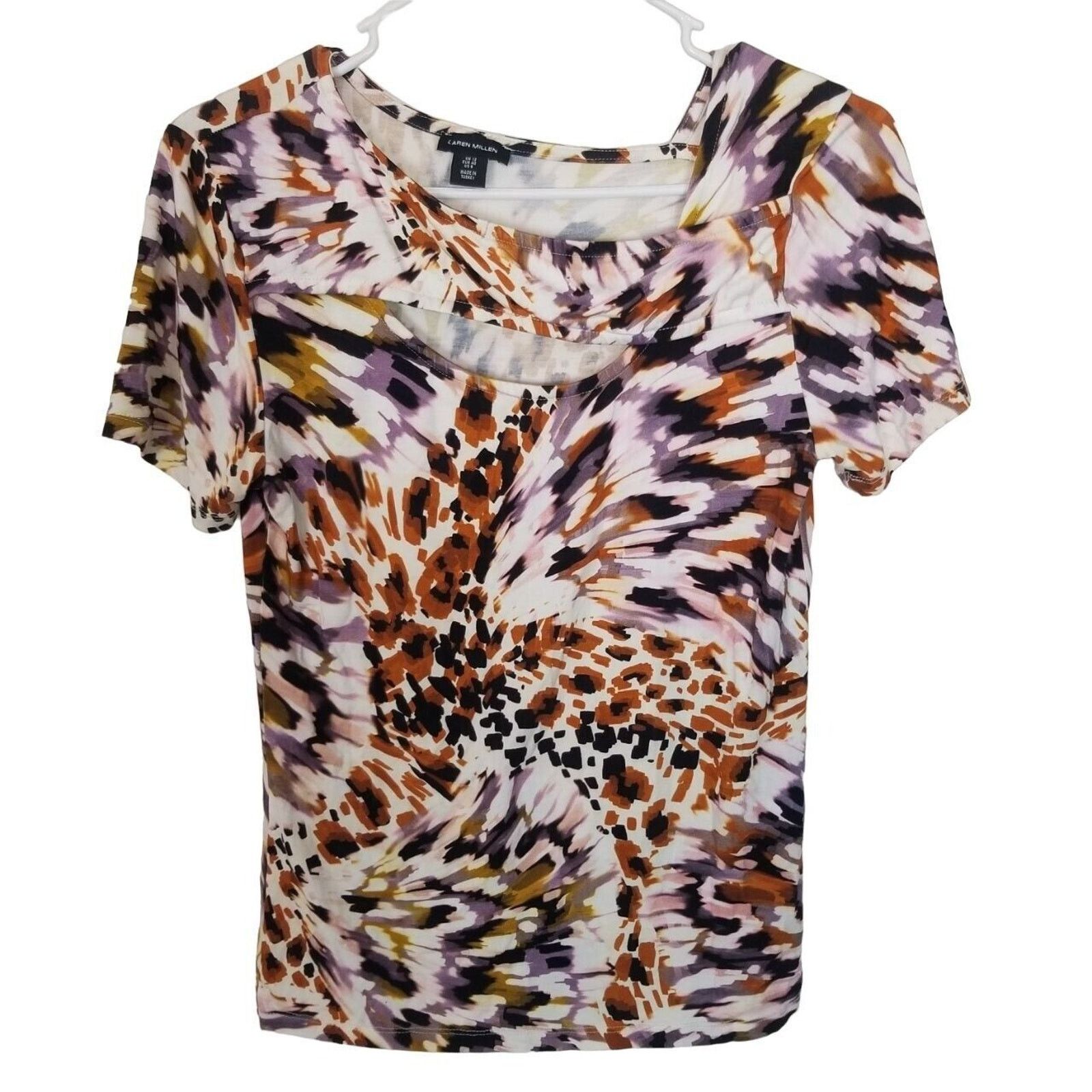 Karen Millen Karen Millen Cut Out Abstract Animal Print Top 8 Mob Wife Size M / US 6-8 / IT 42-44 - 1 Thumbnail