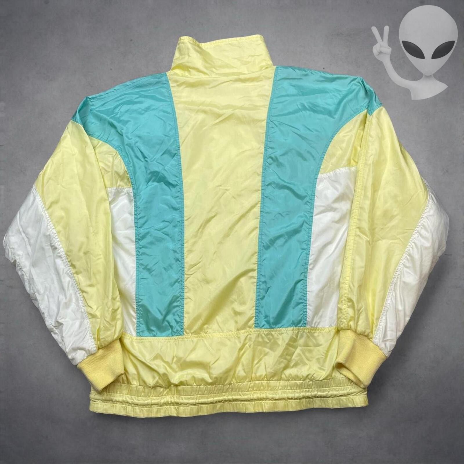 Romeo Gigli Rodeo Windbreaker Jacket Large Yellow Aqua Vintage 80s USA Size US L / EU 52-54 / 3 - 7 Thumbnail