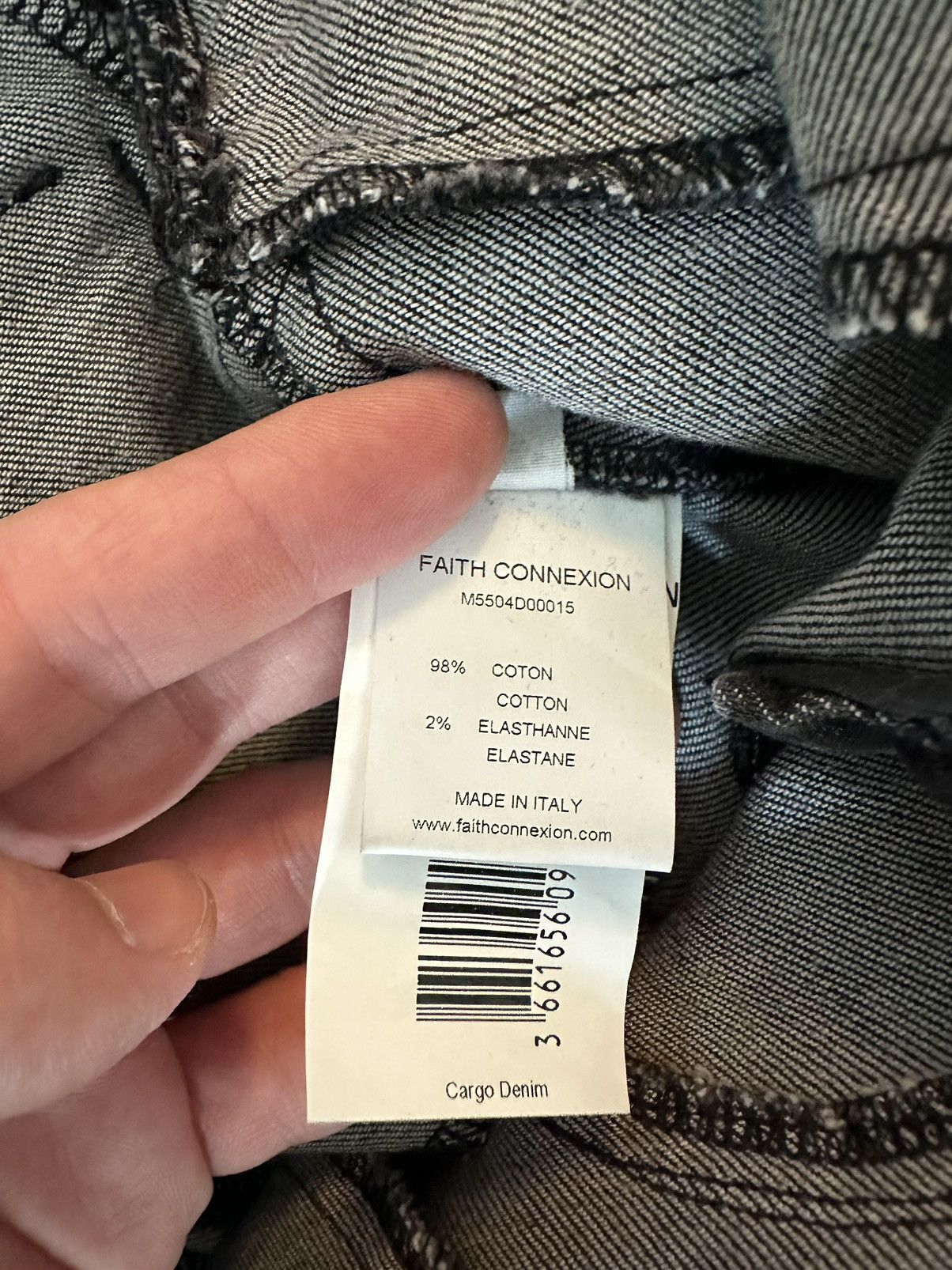 Faith Connexion BLACK OVERSIZED POCKET CARGO DENIM JEANS Size US 32 / EU 48 - 11 Thumbnail