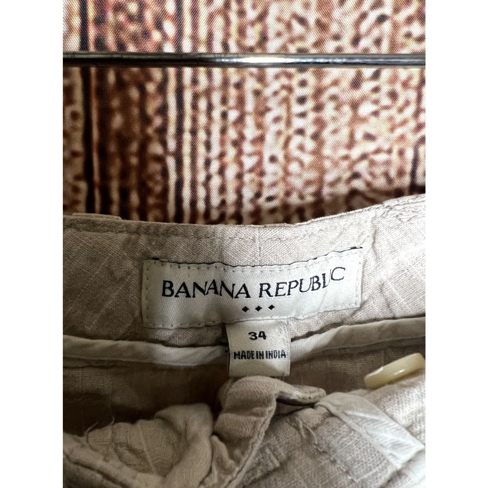 Banana Republic Banana Republic Mens Brown Linen Chino Shorts Size 34 Size US 34 / EU 50 - 3 Thumbnail
