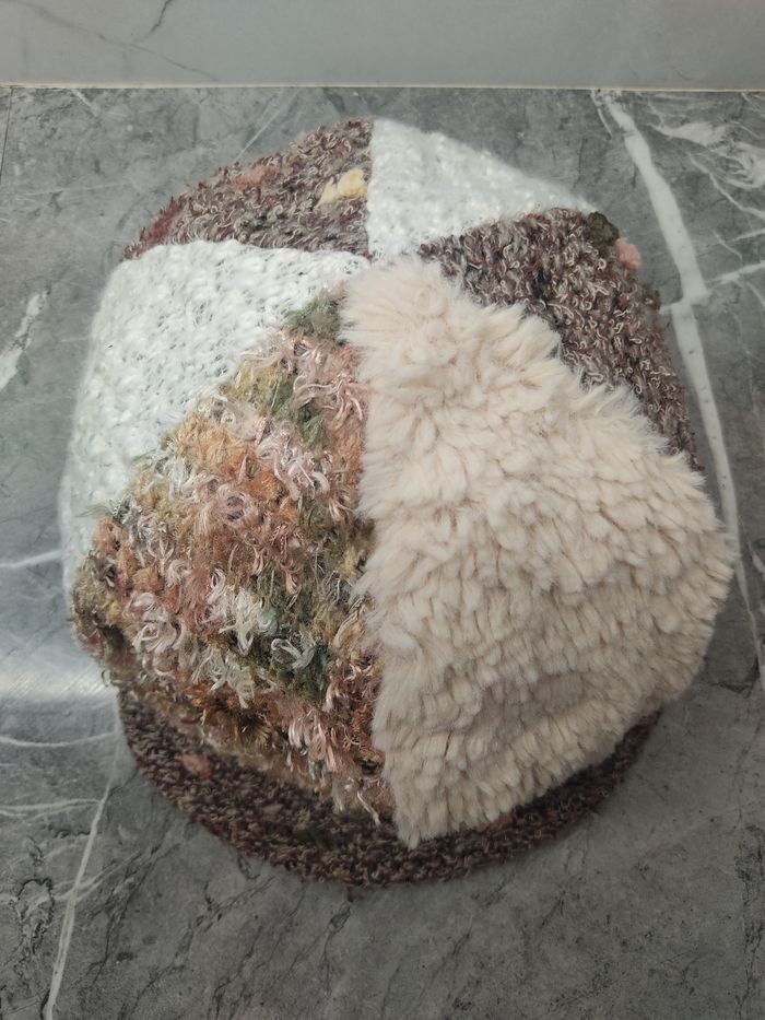 Japanese Brand Vintage A Fleece + Knit Patchwork Style Cap Hat Size ONE SIZE - 4 Thumbnail