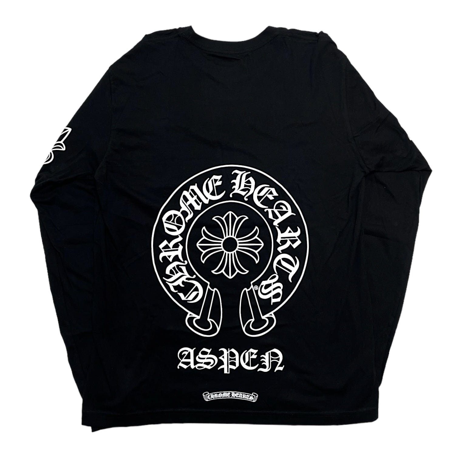 Aspen Exclusive Floral Horseshoe Long Sleeve Tee Shirt Blac