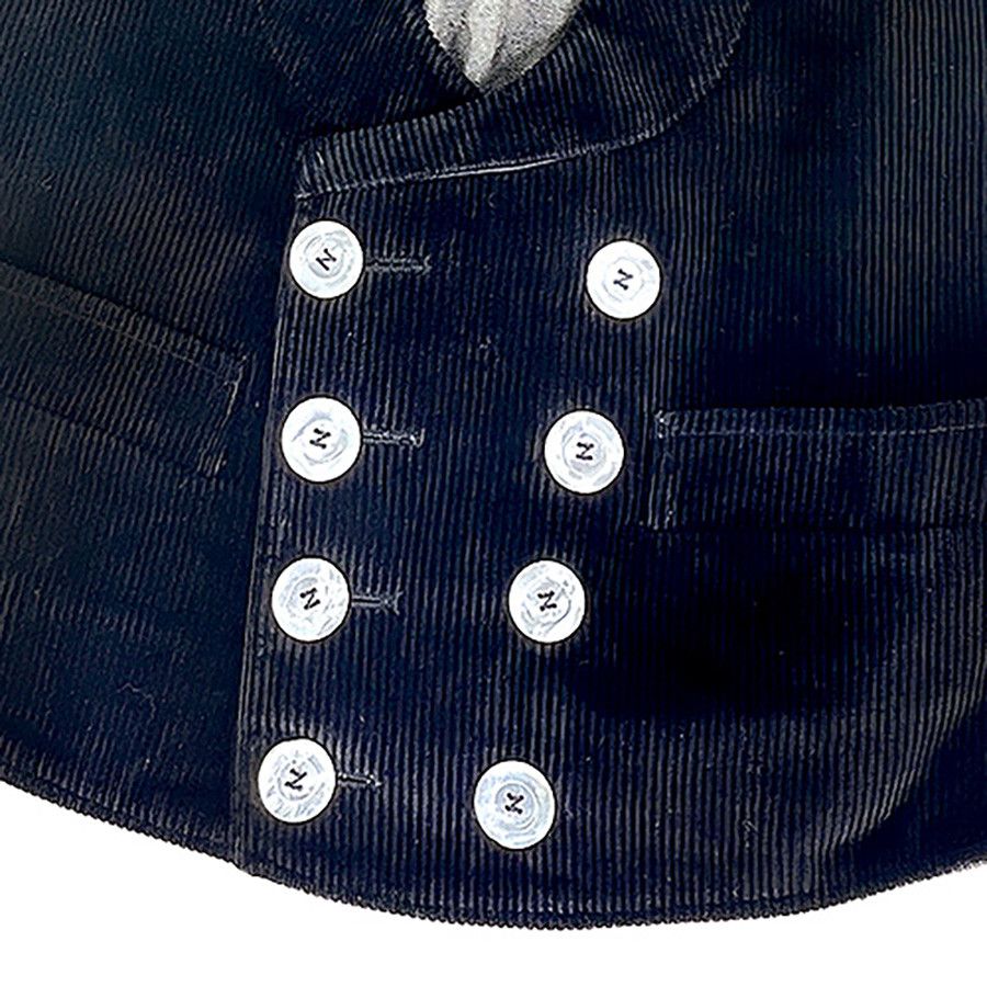 Other Black Double Breasted Corduroy Vintage Vest Size 38R - 3 Thumbnail