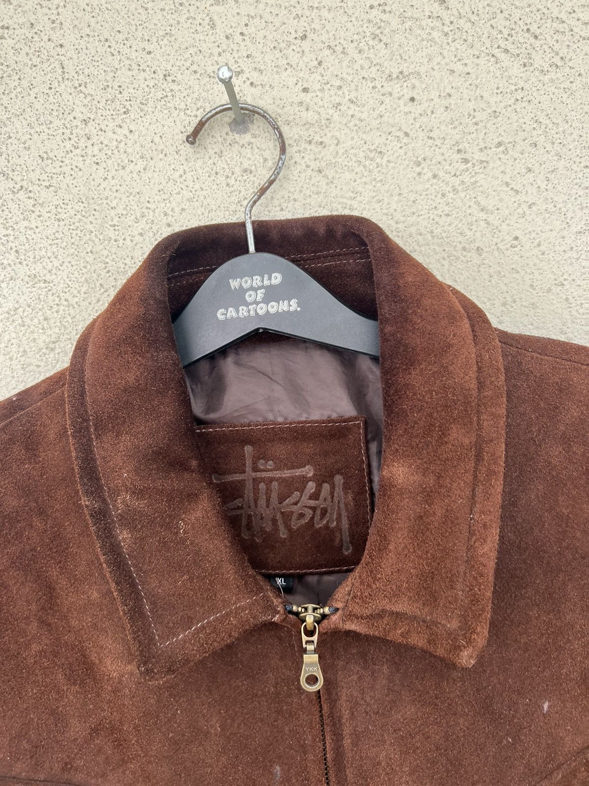 Stussy × Vintage Vintage 90s Stussy Patina Suede Cowhide Leather Jacket Size US XL / EU 56 / 4 - 7 Thumbnail