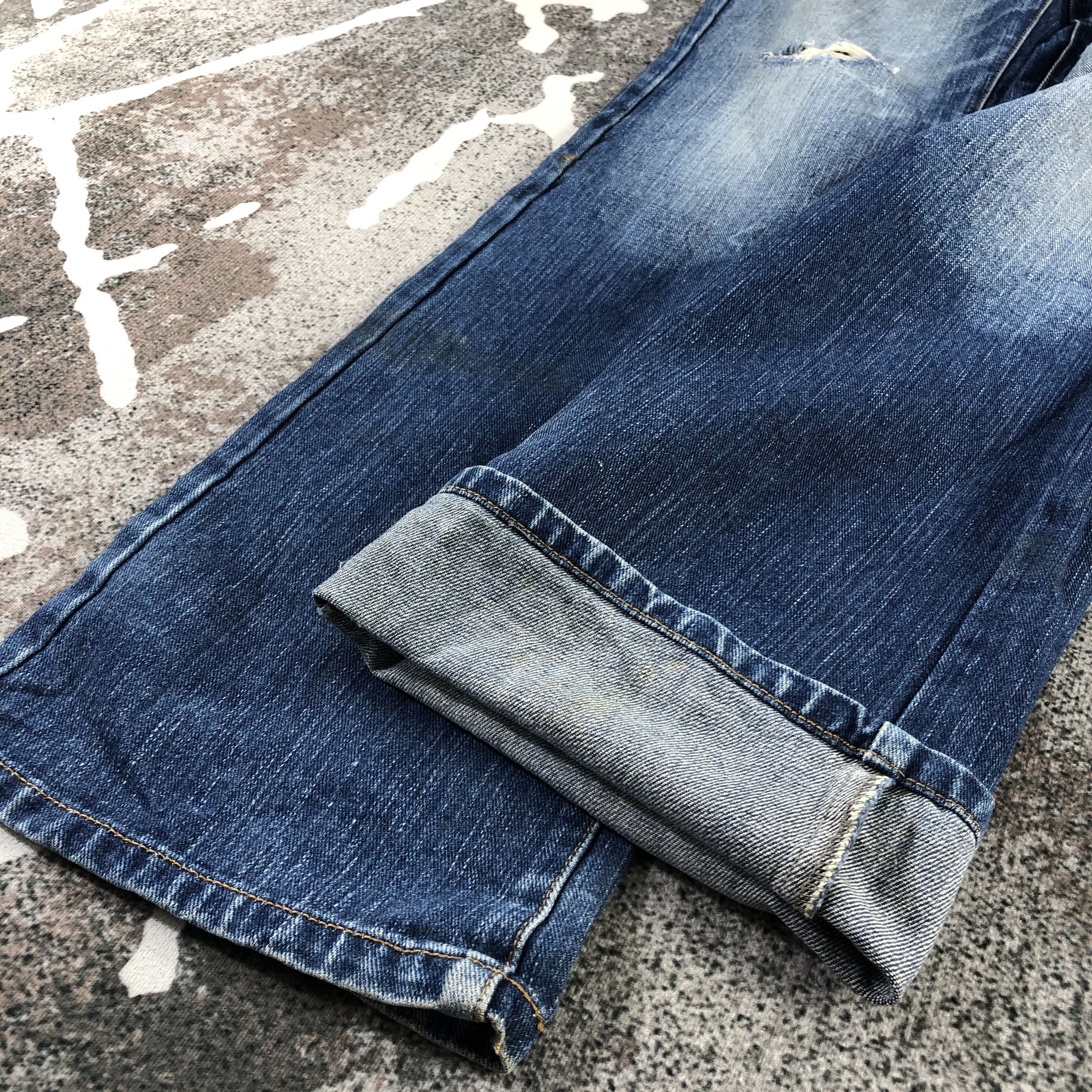 Japanese Brand Ghetto Jeans Faded Blue Ripped Denim KJ1350 Size US 30 / EU 46 - 6 Thumbnail