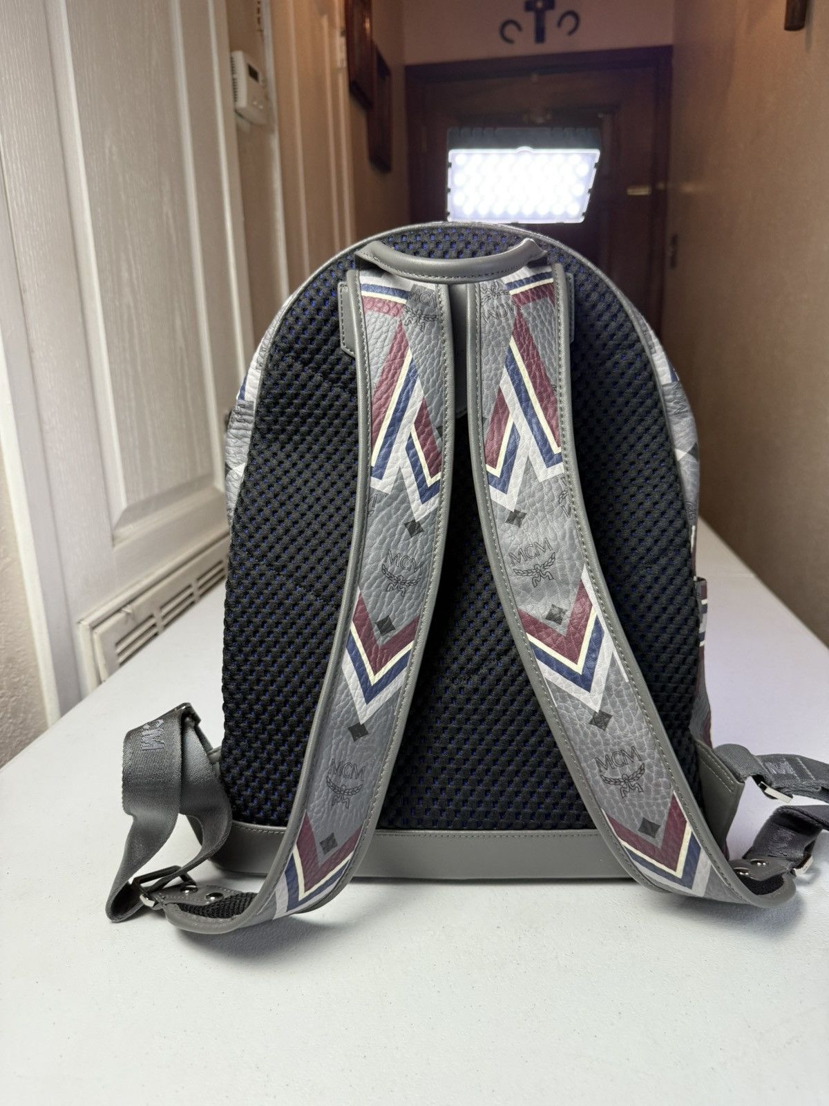 MCM MCM Geometric Chevron Visetos Backpack | Leather Trim | Lot Size ONE SIZE - 5 Thumbnail