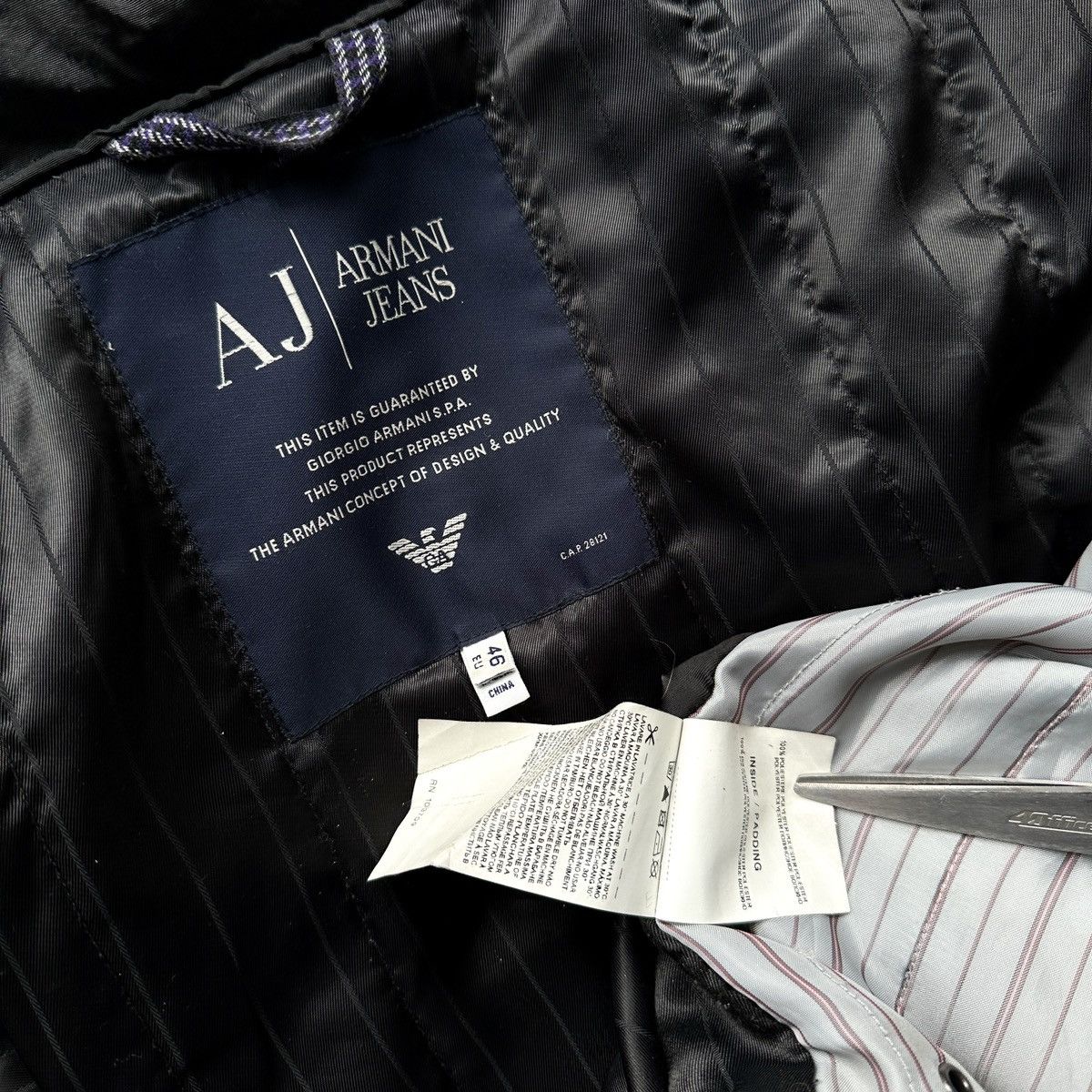 Armani Men’s Armani Jeans Nylon Jacket Full Zip Multi Pocket Black Size US M / EU 48-50 / 2 - 13 Thumbnail