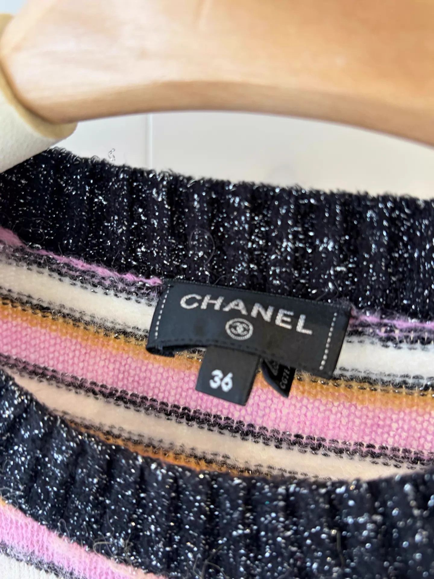 Chanel Chanel 22A striped cashmere knit 36 Mint Size XS / US 0-2 / IT 36-38 - 5 Thumbnail