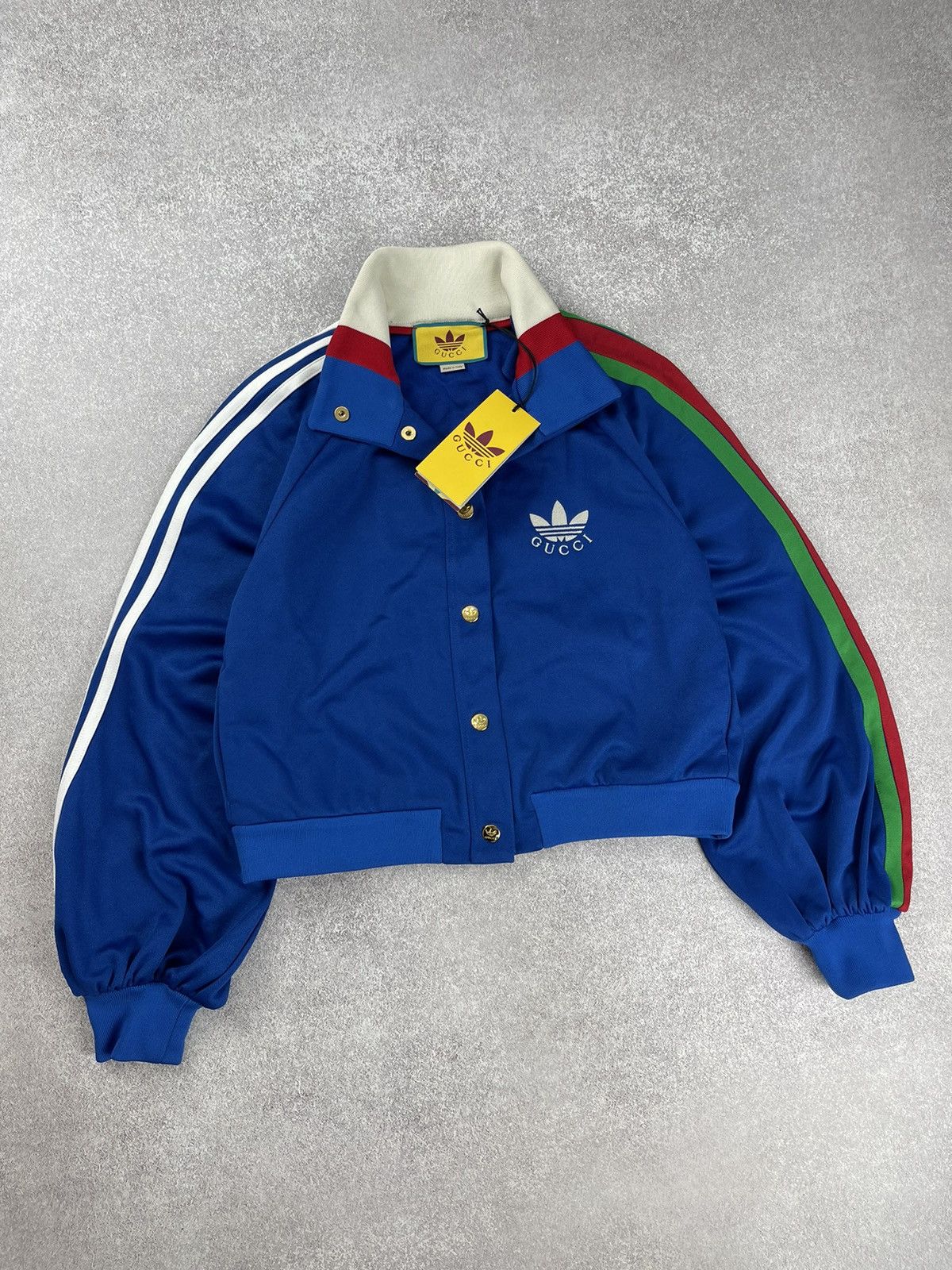 Adidas × Gucci Adidas x Gucci Cropped Jacket Cobalt Blue Size XS Size XS / US 0-2 / IT 36-38 - 10 Thumbnail