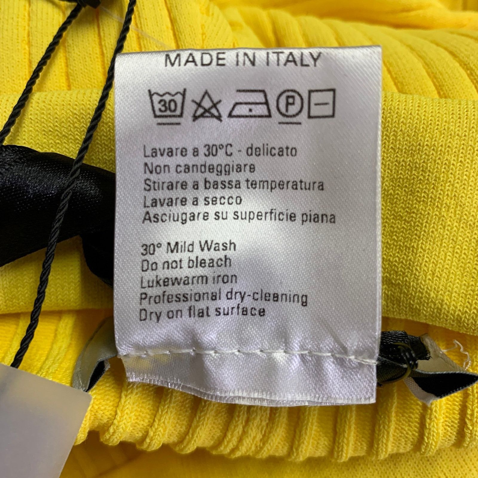 Laneus LANEUS 4 Yellow Viscose Blend Ribbed Bell Bottom Leggings Size 27" / US 4 / IT 40 - 5 Thumbnail