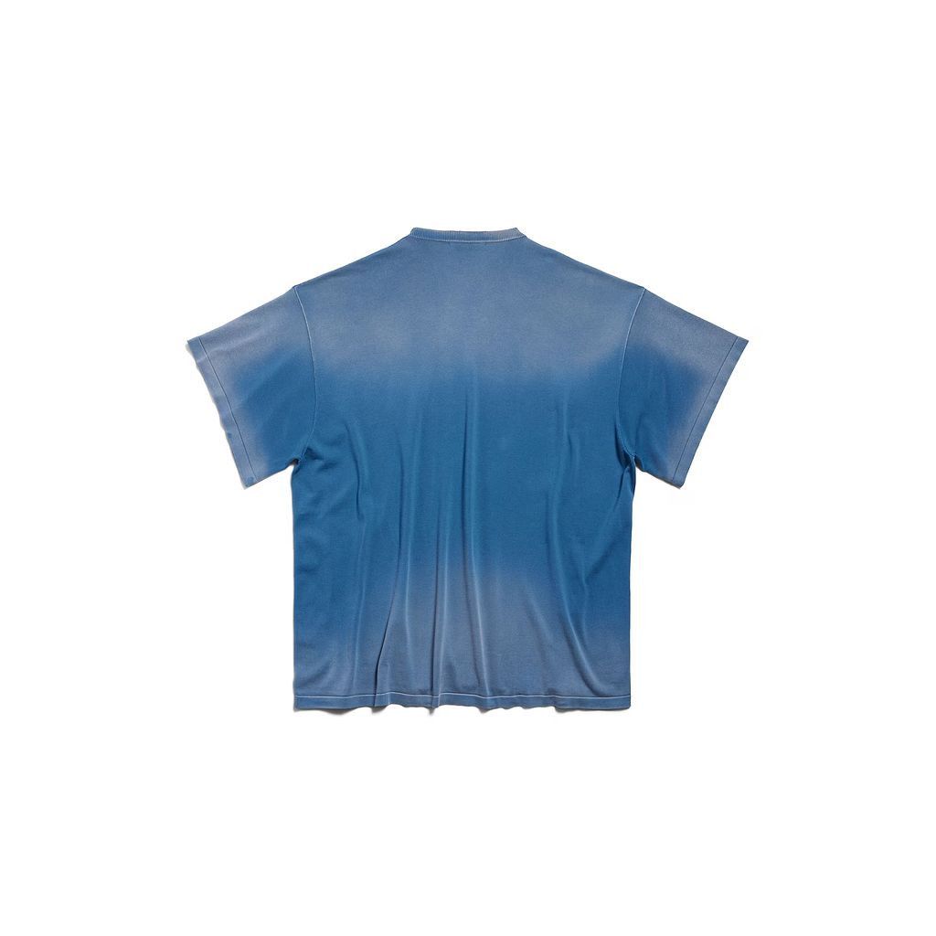 Balenciaga o1w1db10226 Sunbleached T-Shirt Large Fit In Blue Size US S / EU 44-46 / 1 - 2 Thumbnail