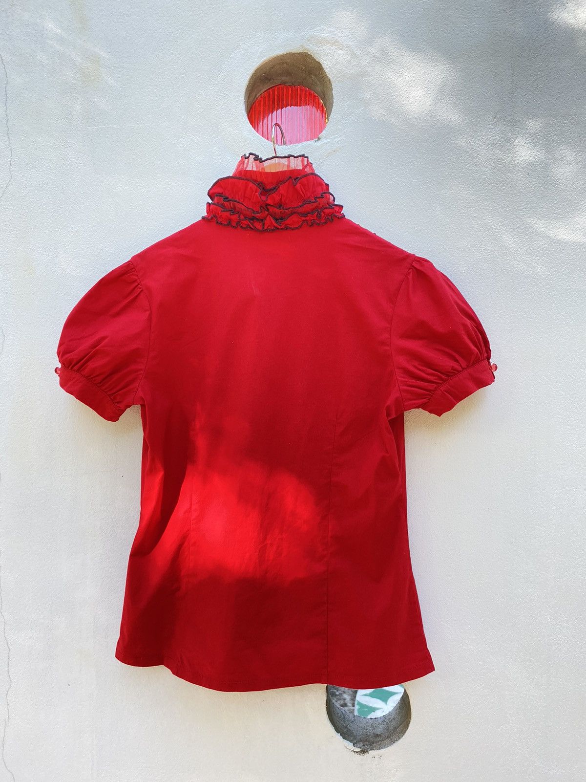 Designer × Japanese Brand Heart 2 Heart Y2K red ruffle blouse shirt Size XS / US 0-2 / IT 36-38 - 19 Thumbnail
