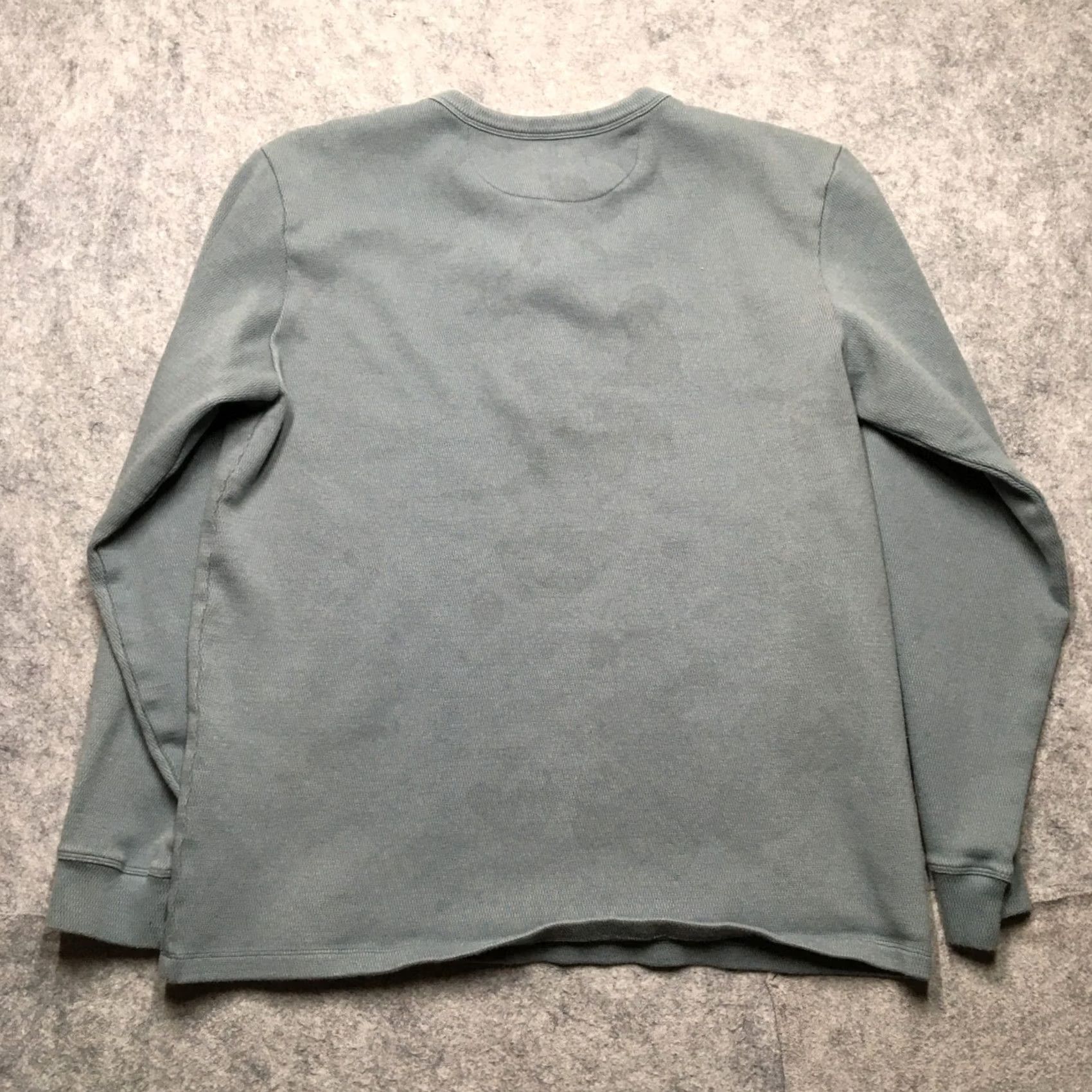 Vintage Devium USA Thermal Waffle Knit Henley Mens L Blue Premium Heavyweight Made Shirt Size US L / EU 52-54 / 3 - 7 Thumbnail