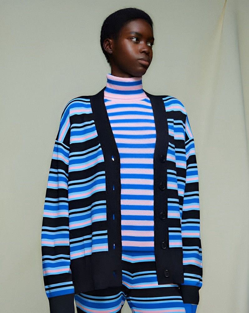 Marni UniqloxMarni Oversized Multi-Border Cardigan Striped Sweater Size M / US 6-8 / IT 42-44 - 1 Thumbnail