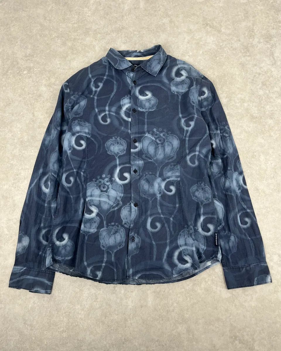 2000s Armani Black Obscure Monster Asian Shirt