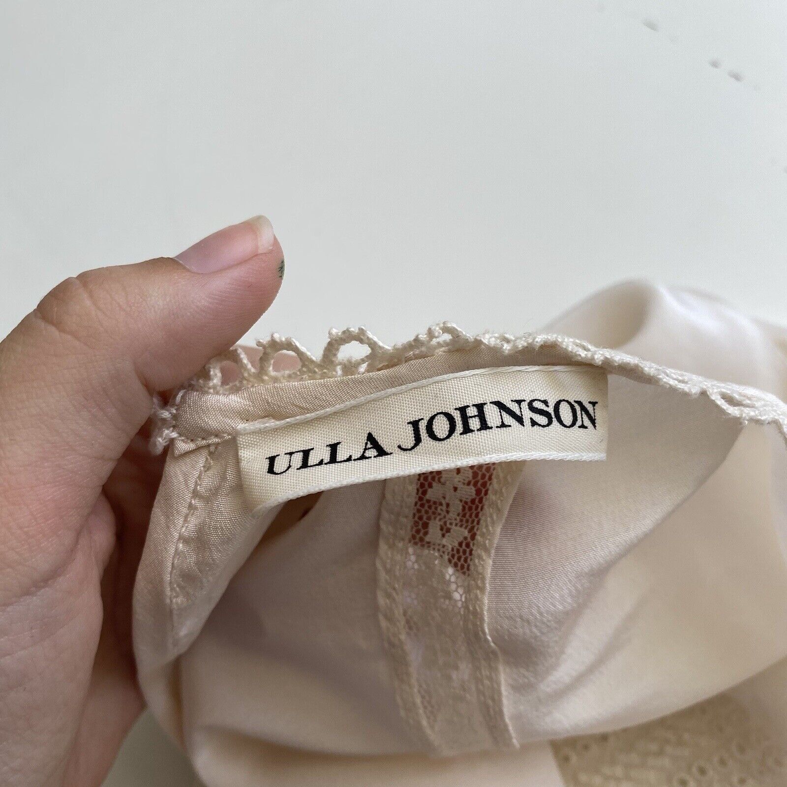 Ulla Johnson Ulla Johnson Womens Top White Ivory Sheer Lace Trim 100% Sil Size XS / US 0-2 / IT 36-38 - 11 Thumbnail