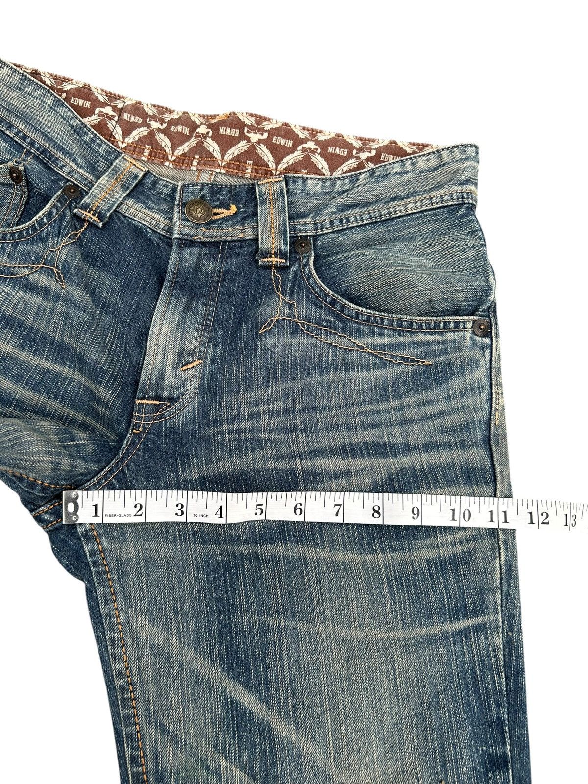 Kapital FLARE EDWIN XVS NAVAJO HIPPIES STYLE FADED & RUSTY DENIM Size US 33 - 17 Thumbnail
