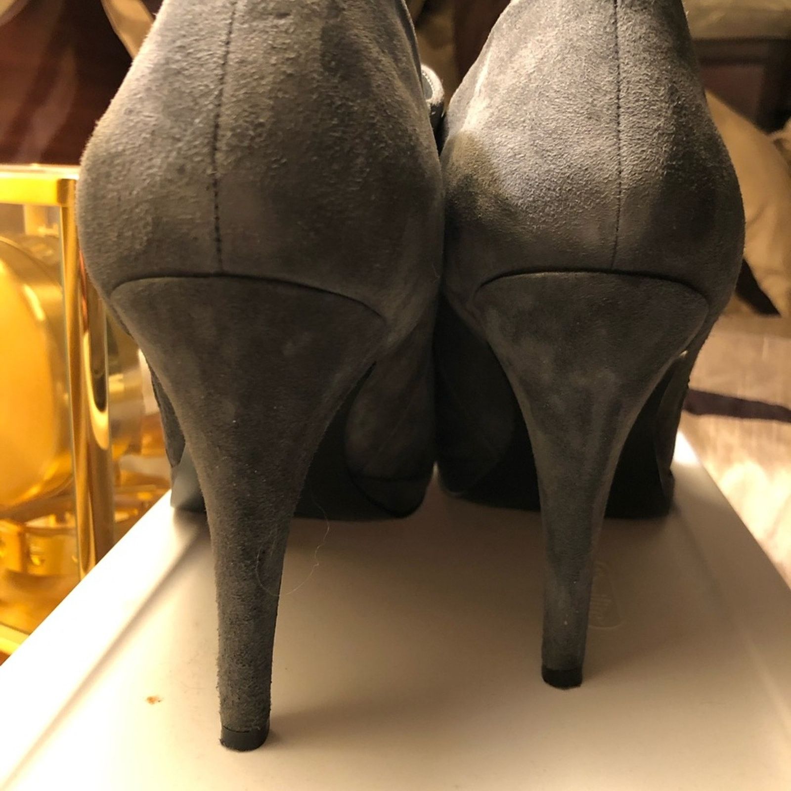 Other BANDILINO Grey Suede Platform Booties w/ zipper Size US 10 / IT 40 - 3 Thumbnail