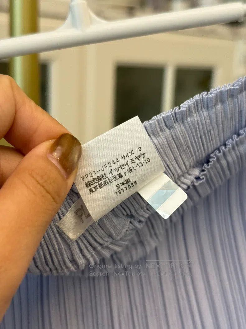 Issey Miyake Issey Miyake Light Blue Straight Wide-leg Trousers Size 25" / US 0 / IT 36 - 4 Thumbnail
