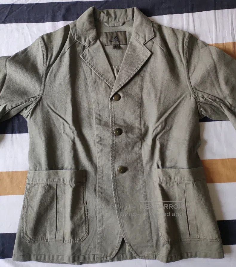 Nigel Cabourn Military green cotton shirt