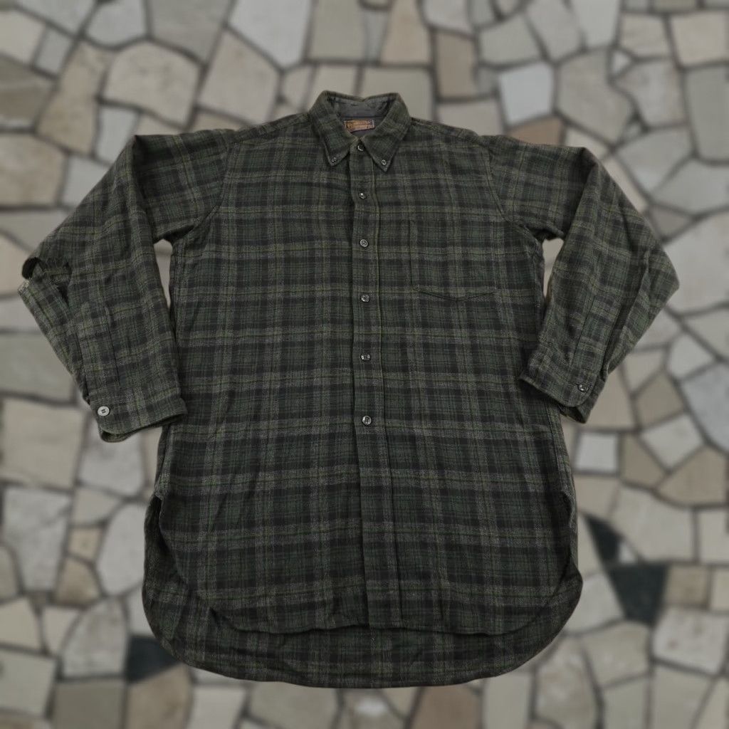 Pendleton VINTAGE Pendleton Shirt Wool Flannel Plaid Green Button-Up Men’s Medium 15 Classic 40s Size US M / EU 48-50 / 2 - 1 Thumbnail