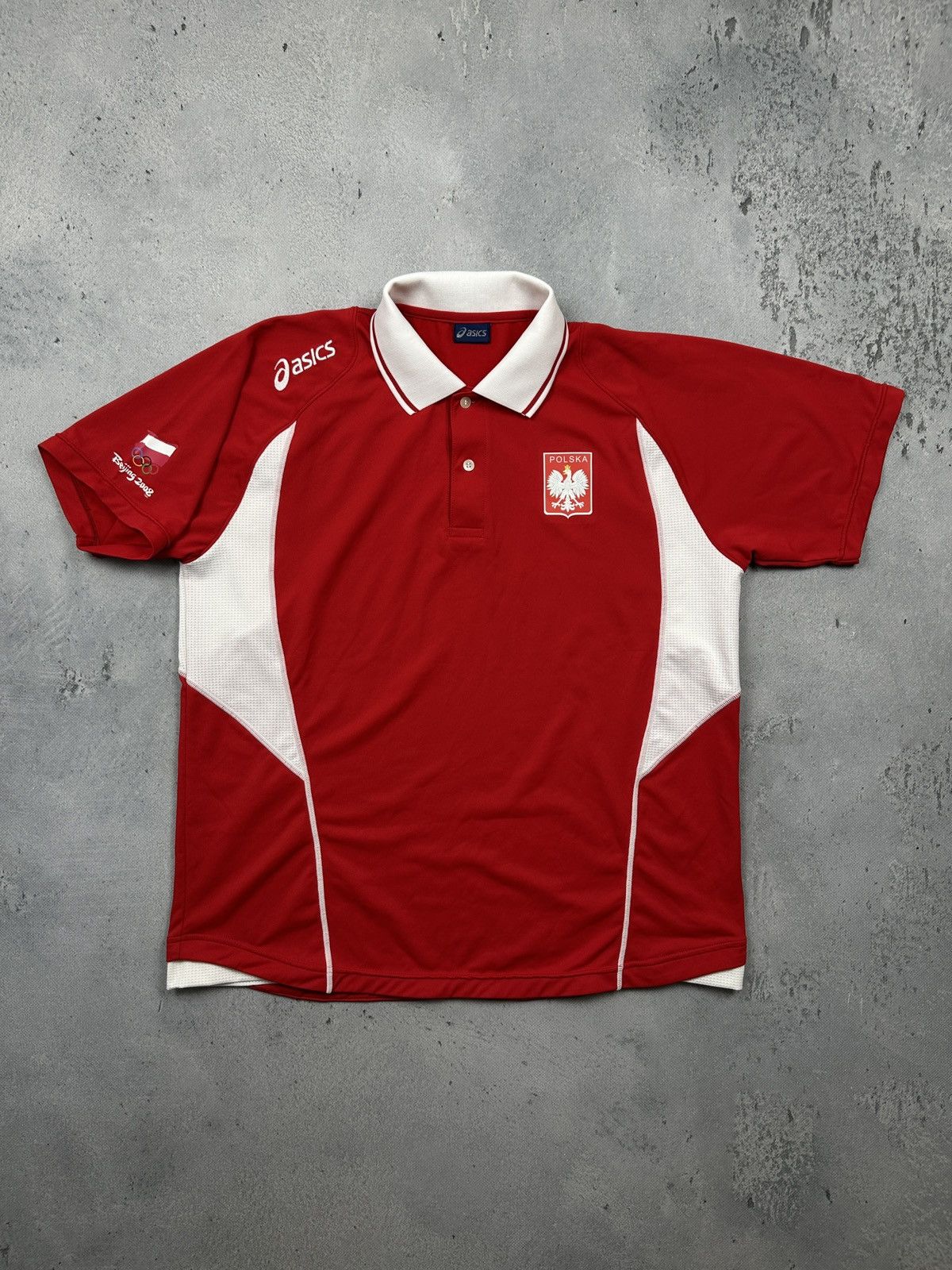 Vintage Asics Poland Olympic Team Beijing 2008 Eagle Crest
