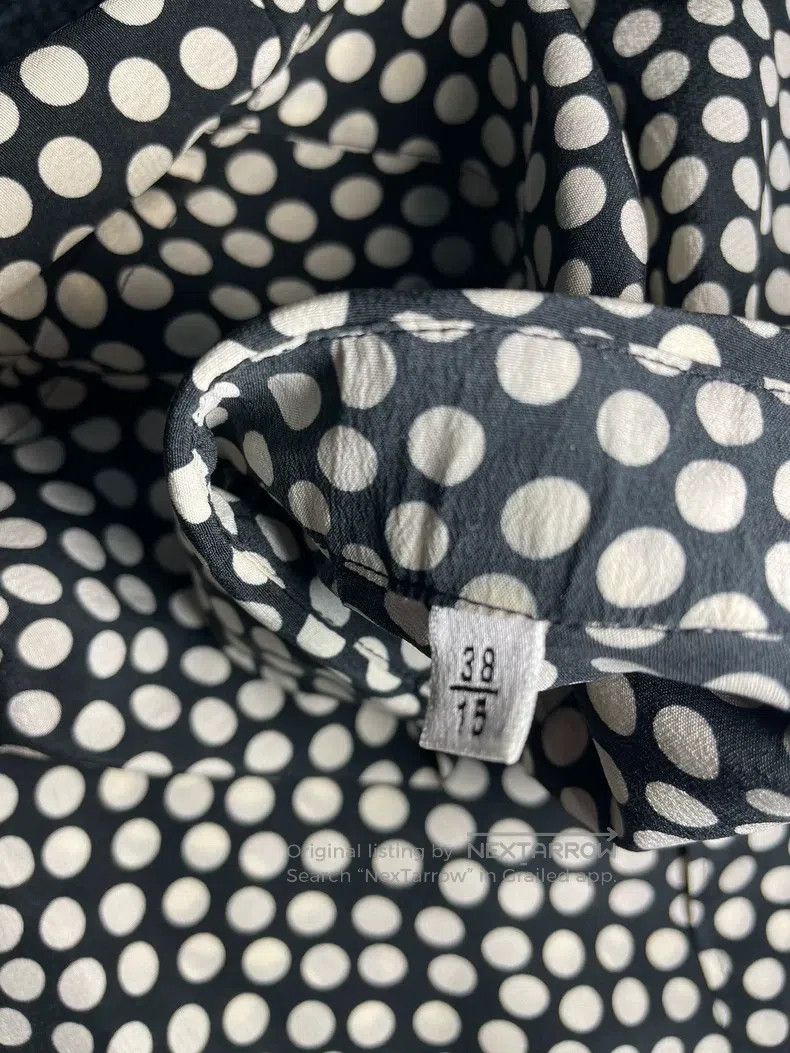 Saint Laurent Paris Saint Laurent Paris Black and White Polka Dot Silk Shirt Size XS / US 0-2 / IT 36-38 - 3 Thumbnail