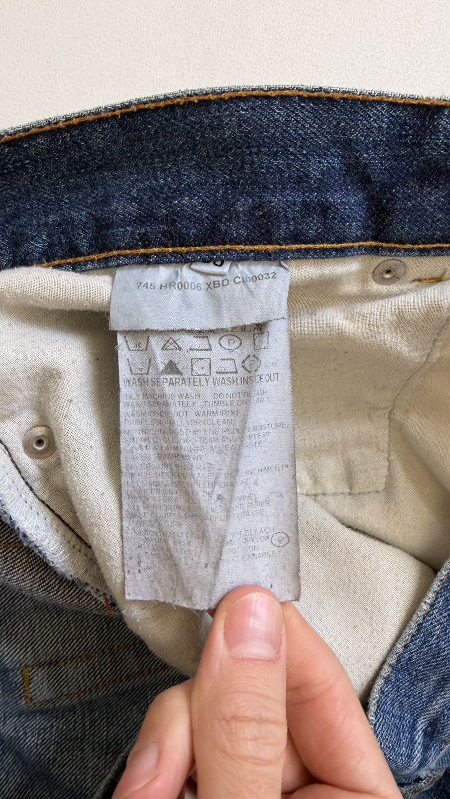 Helmut Lang OG ‘Whiskered Blue Denim’ Jeans Size US 36 / EU 52 - 8 Thumbnail