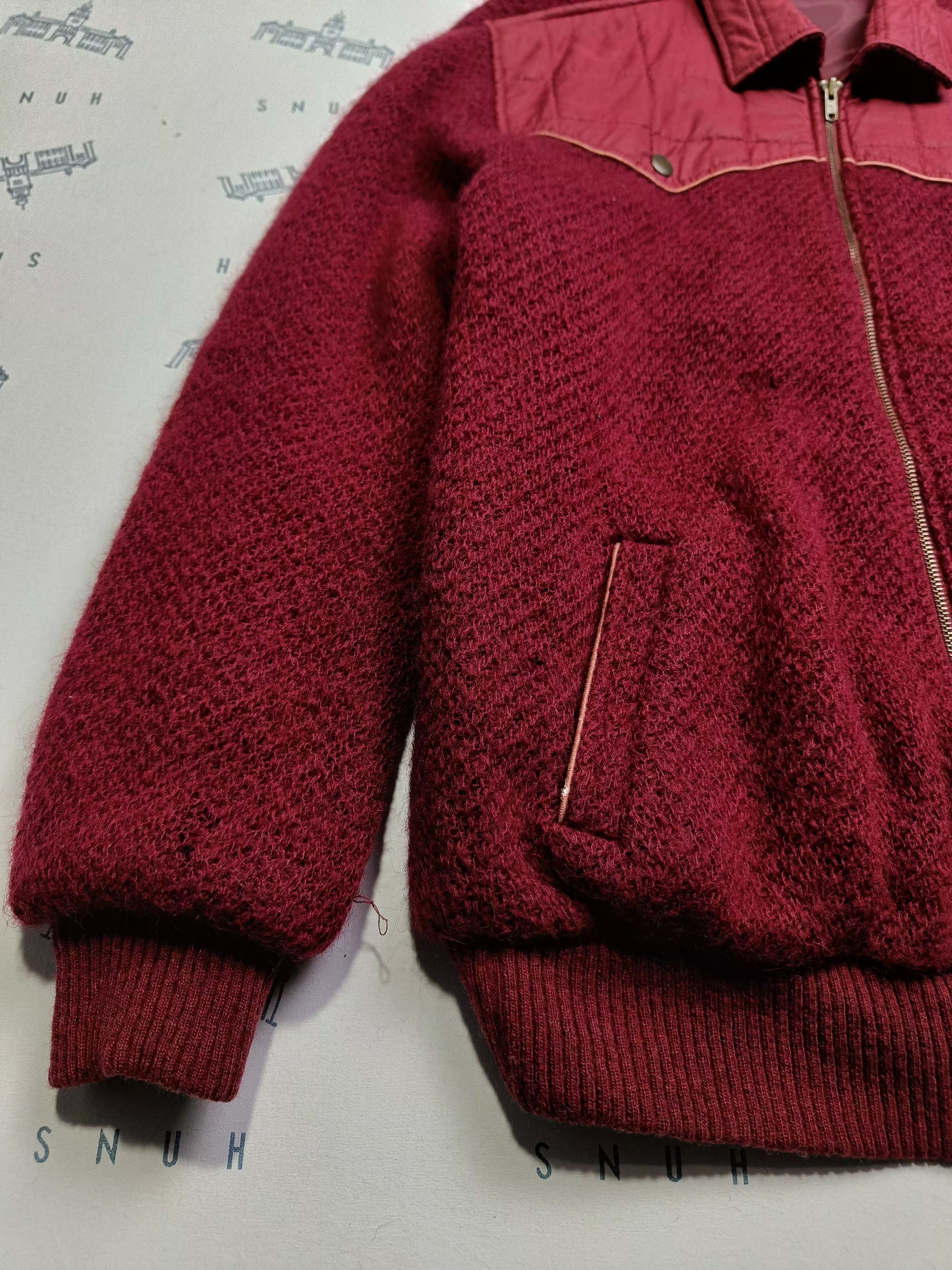 Lindbergh Vintage Lindbergh Maroon Knit Jacket Size US M / EU 48-50 / 2 - 3 Thumbnail