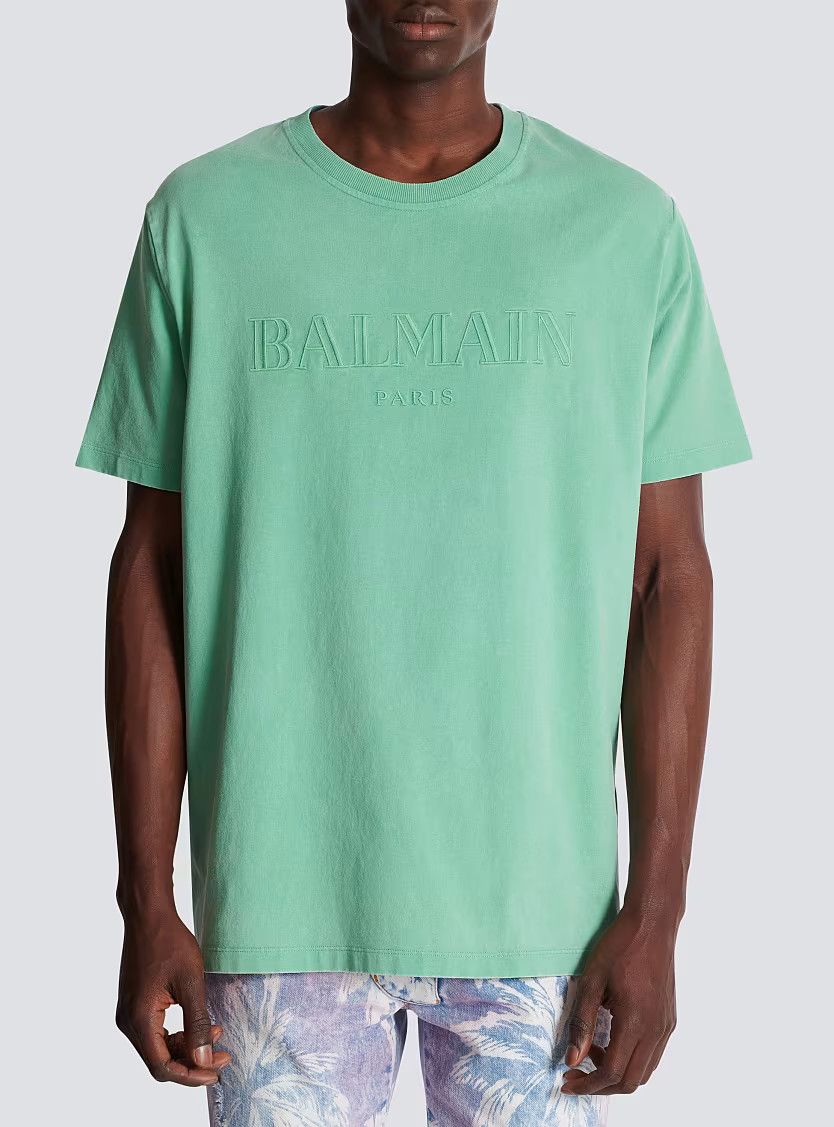 Balmain o1s1wg110925 Loose T-Shirt in Green Size US L / EU 52-54 / 3 - 4 Thumbnail