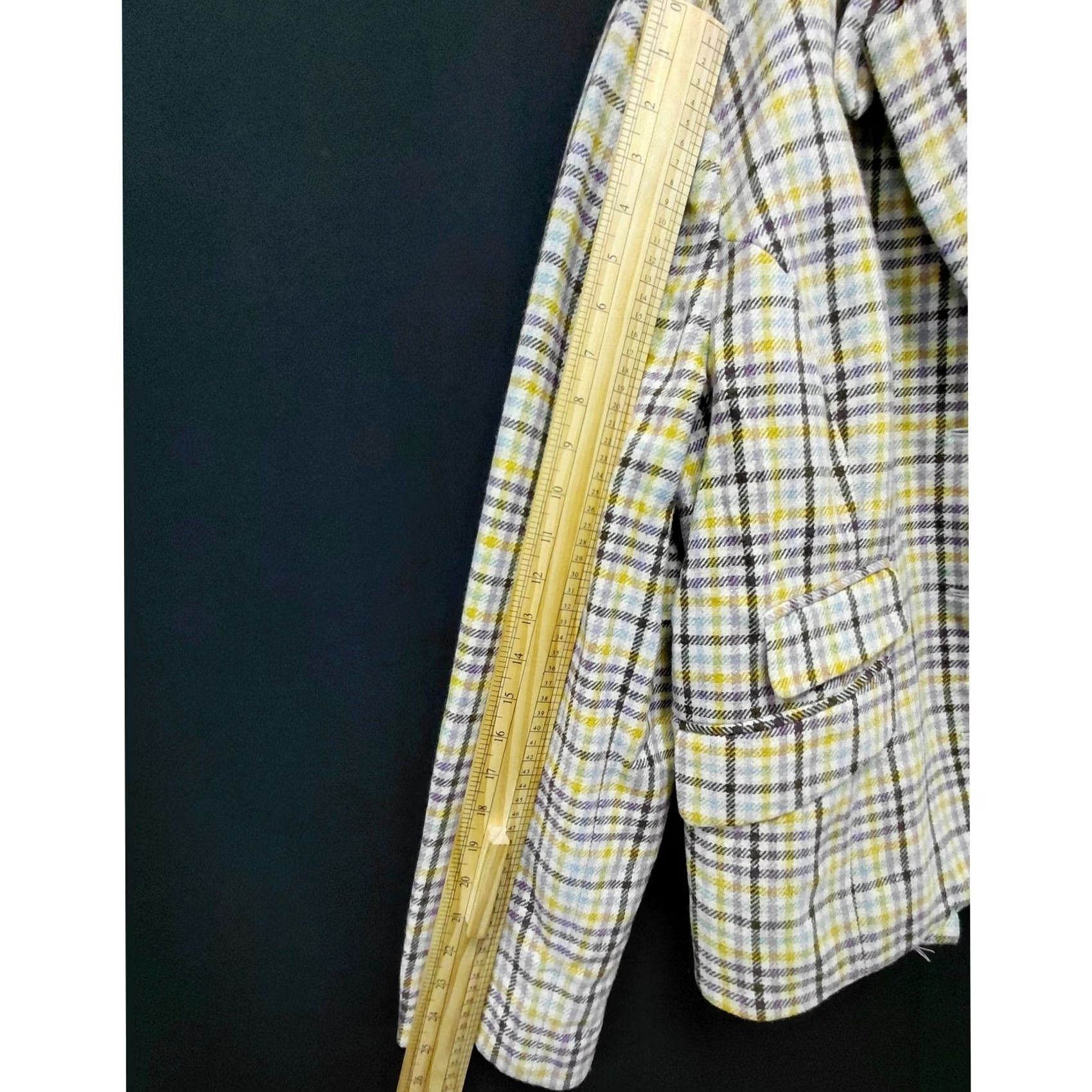 Vintage L.L. Bean Blazer Jacket Women M Plaid Wool Blend Long Sleeve Collared Button Business Casual Fall Winter Size M / US 6-8 / IT 42-44 - 7 Thumbnail