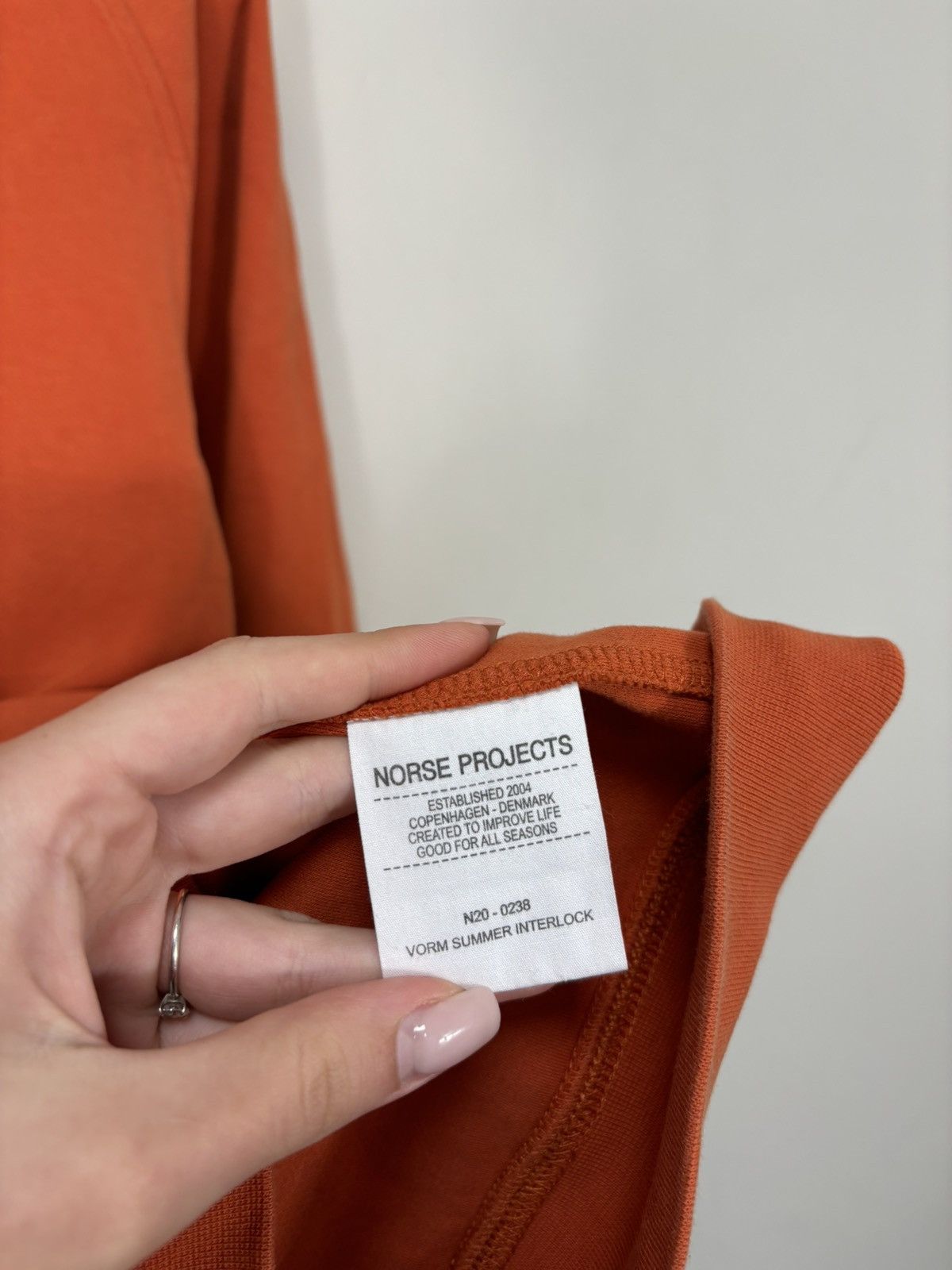 Norse Projects Norse Projects Men’s Vorm Summer Interlock Orange Sweatshirt Size US XL / EU 56 / 4 - 13 Thumbnail