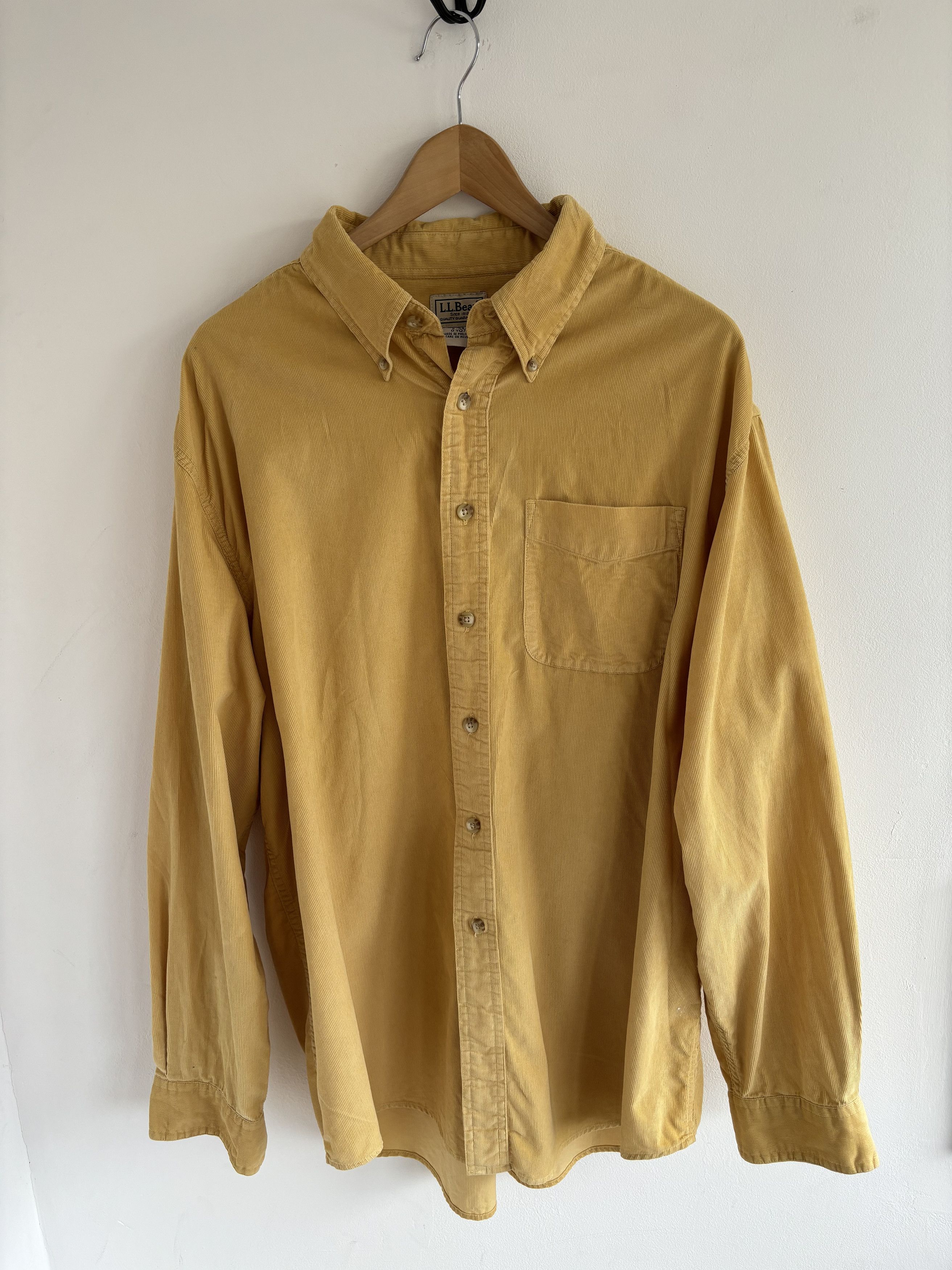 L.L. Bean × Vintage Vintage L.L.Bean Corduroy Mustard Shirt Size US L / EU 52-54 / 3 - 1 Thumbnail