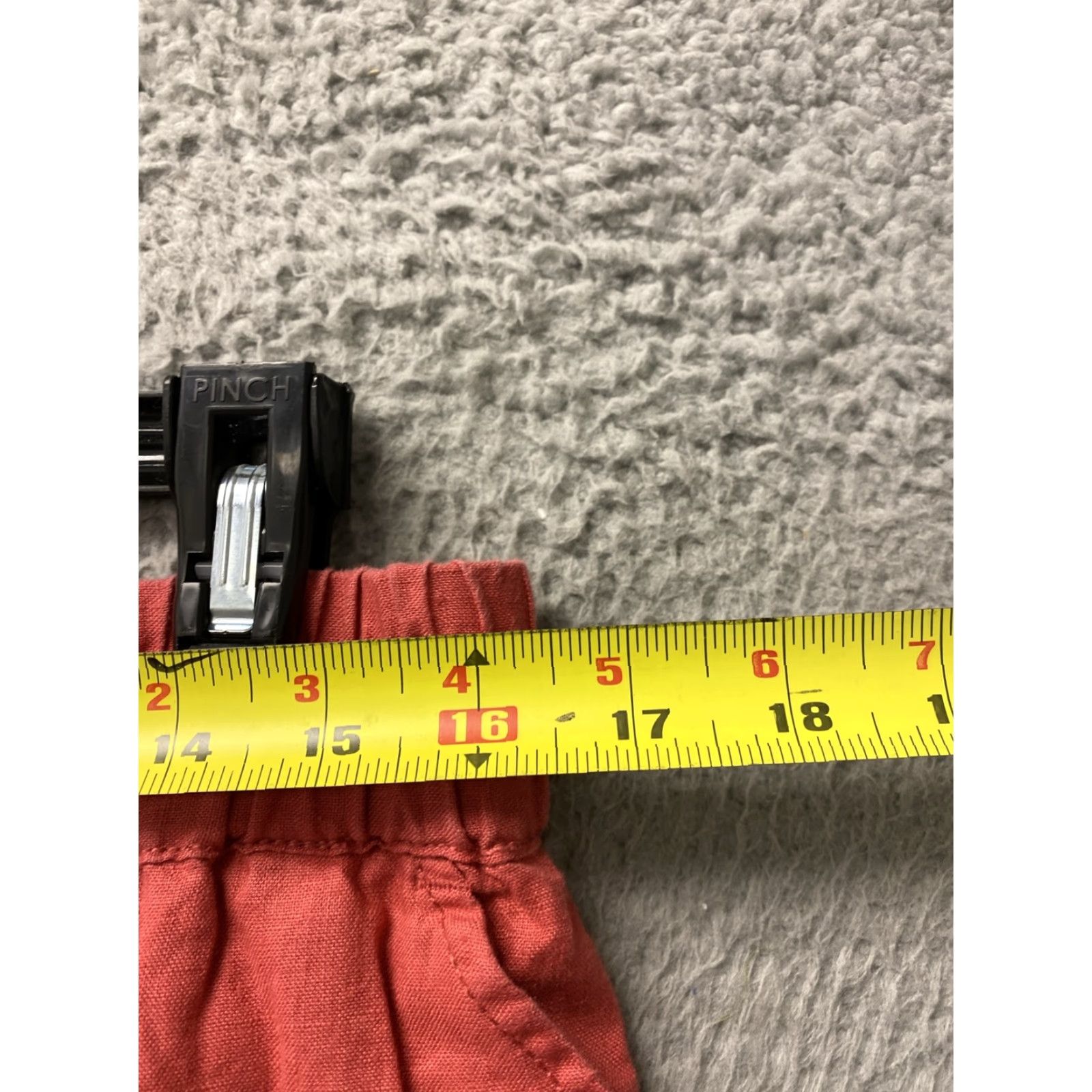 Vintage Smith Linen Mini Skirt Women’s M Brick Elastic Drawstring Waist Short Pockets Size 32" / US 10 / IT 46 - 6 Thumbnail