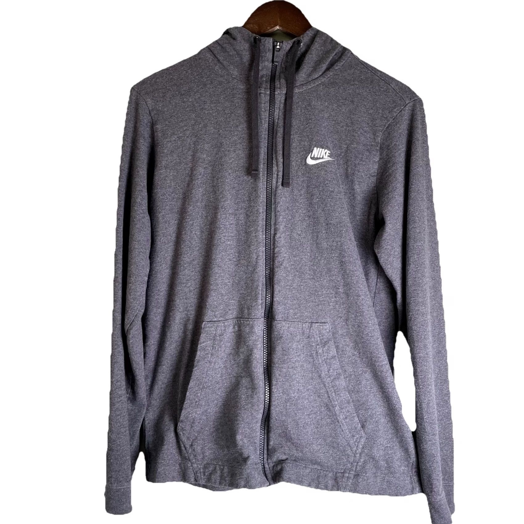 Nike Nike Hoodie Mens Medium Full-Zip Hooded Jacket Gray Sportswear, Nike Dri-FIT, Reg Fit, All Seasons, Pockets, Easy Care, Logo 90s Size M / US 6-8 / IT 42-44 - 3 Thumbnail