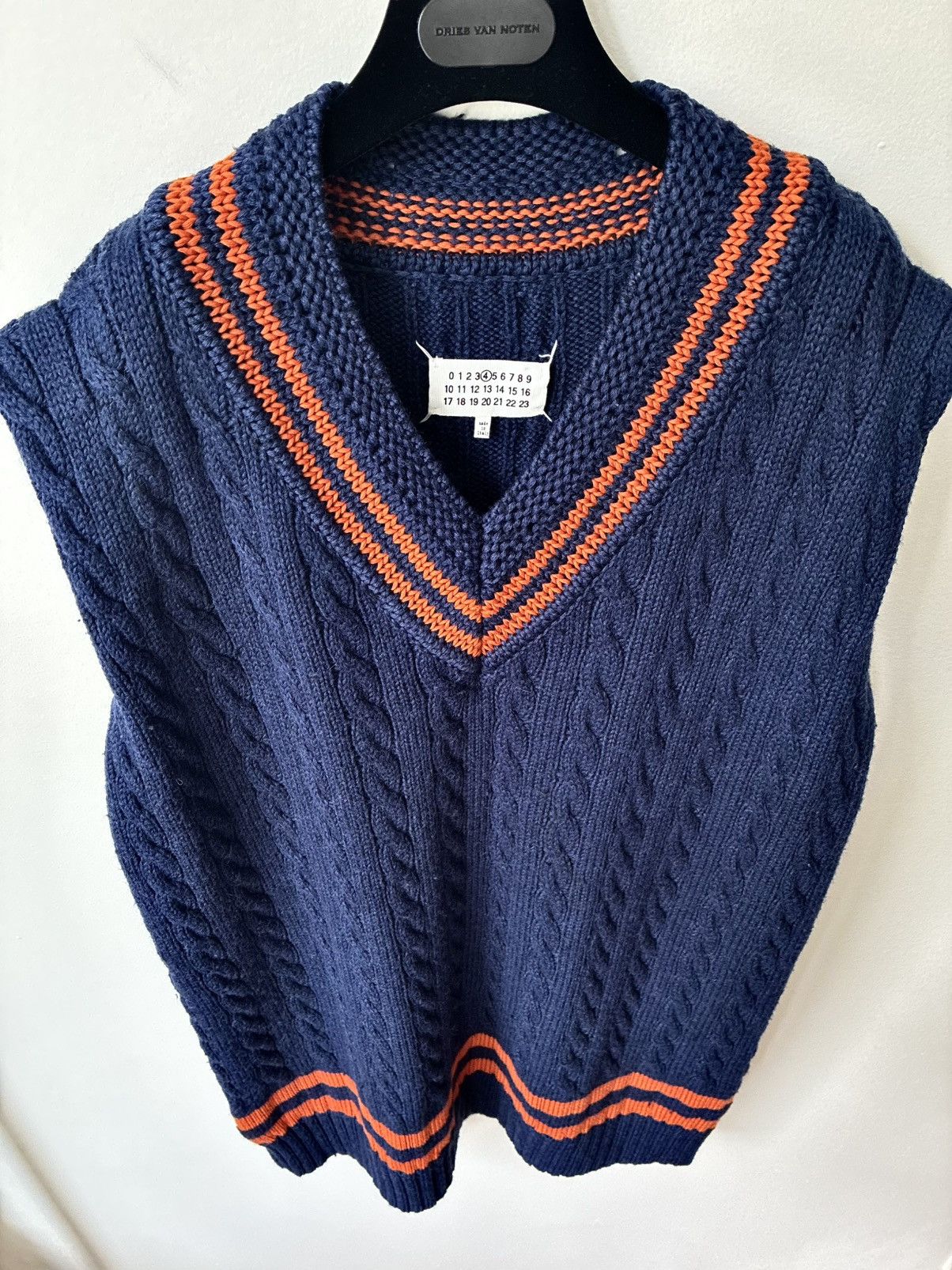 Maison Margiela MARGIELA AW17 Oversized Cable Knit Sweater Vest Size US L / EU 52-54 / 3 - 6 Thumbnail