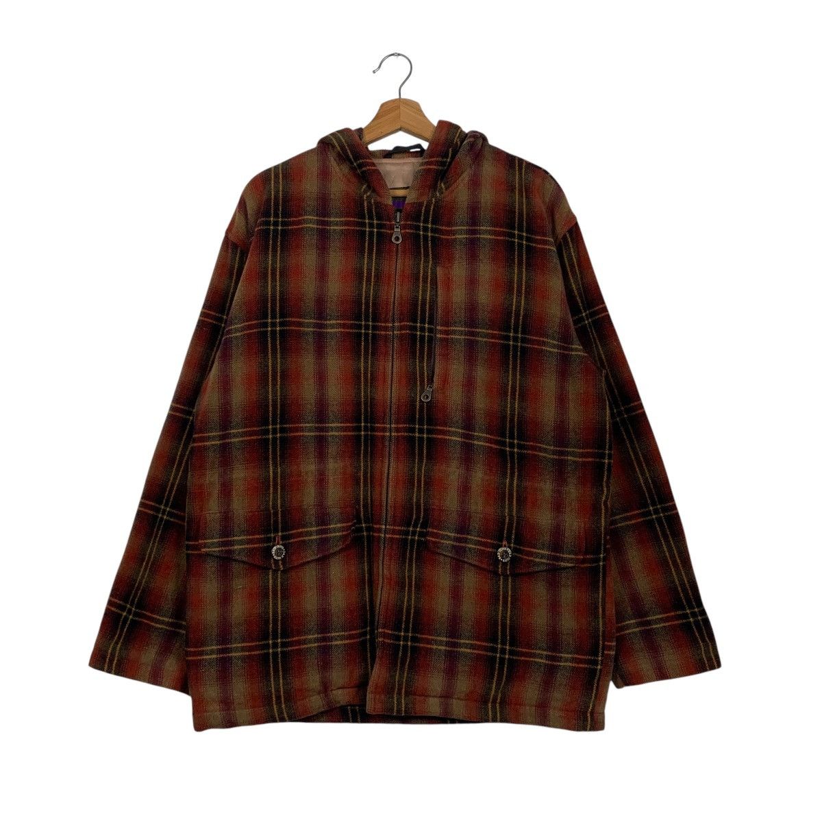 Japanese Brand Bad Guys Tartan Hooded Skate Jacket Size US M / EU 48-50 / 2 - 10 Thumbnail