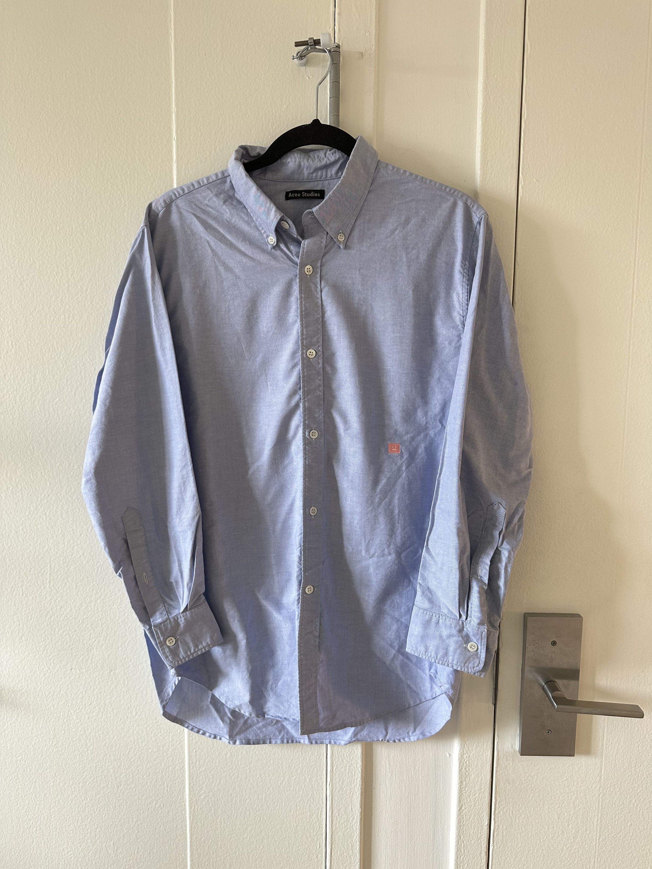 Acne Studios Acne Studios Face Logo Oxford Shirt Size US S / EU 44-46 / 1 - 1 Thumbnail