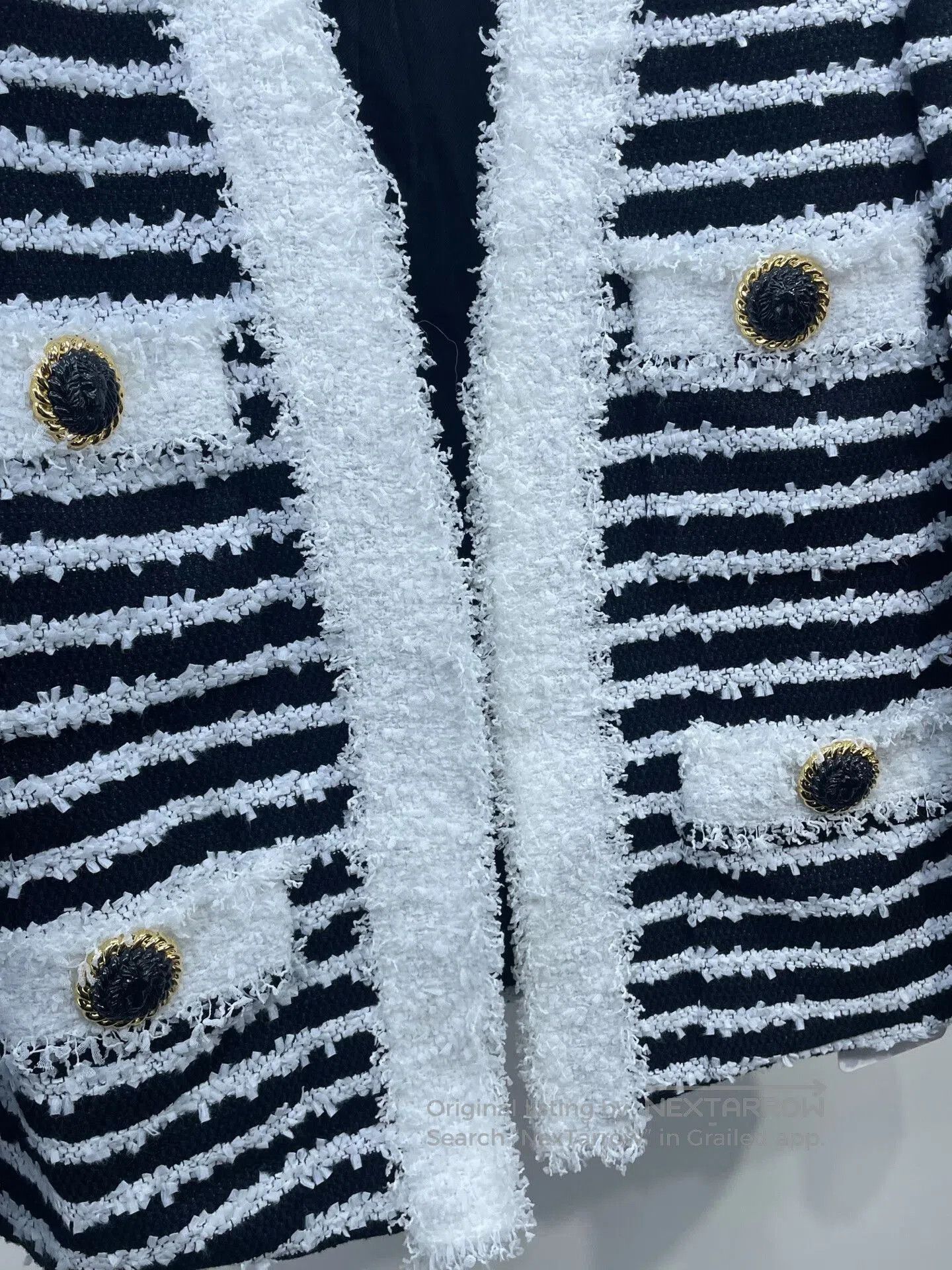 Balmain Balmain Black White Striped Tweed Jacket. Size XS / US 0-2 / IT 36-38 - 5 Thumbnail