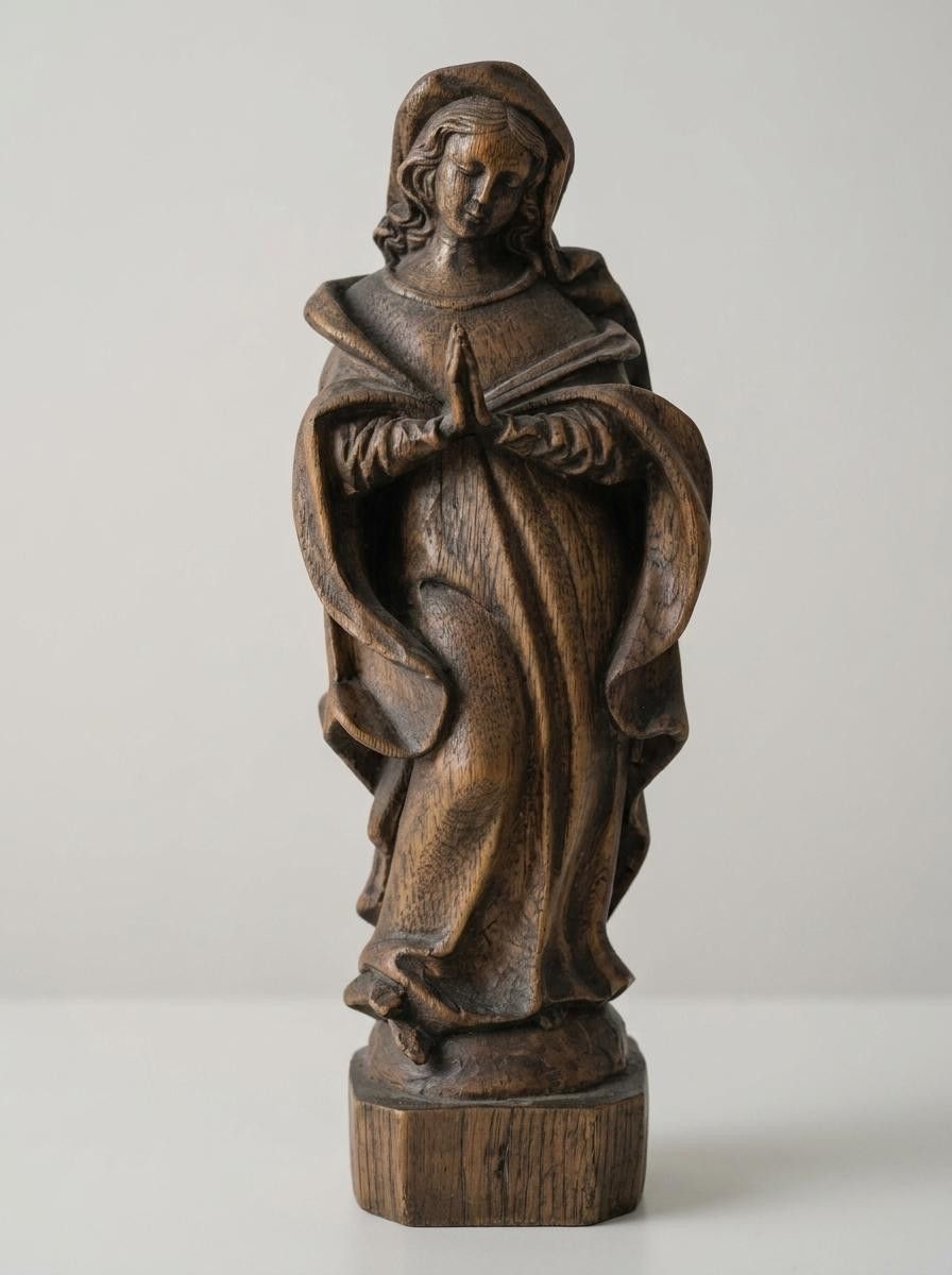 Other Vintage Wooden Virgin Mary Statue Hand Carved Religious Size ONE SIZE - 1 Thumbnail