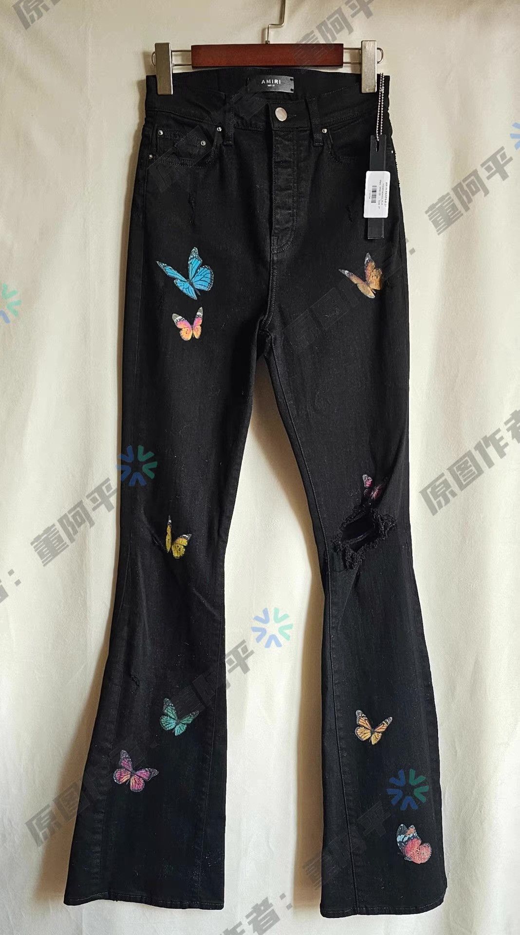 Amiri Brand new AMIRI black women's denim flare pants Q4 Size 34" / US 12 / IT 48 - 1 Thumbnail