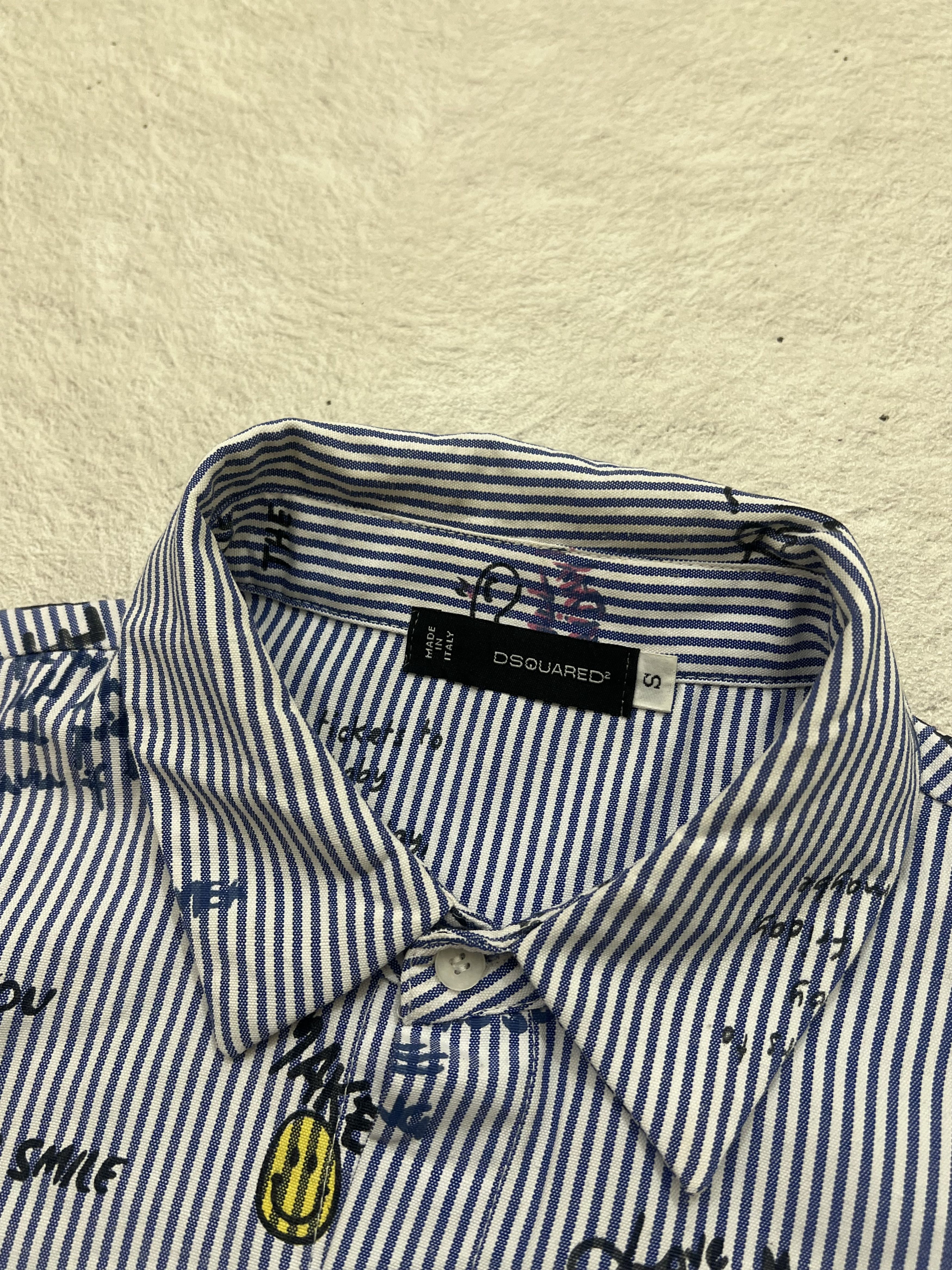 Japanese Brand 2000s Archival Dsquared2 Poem Patch Stripe Shirt y2k Size US M / EU 48-50 / 2 - 6 Thumbnail