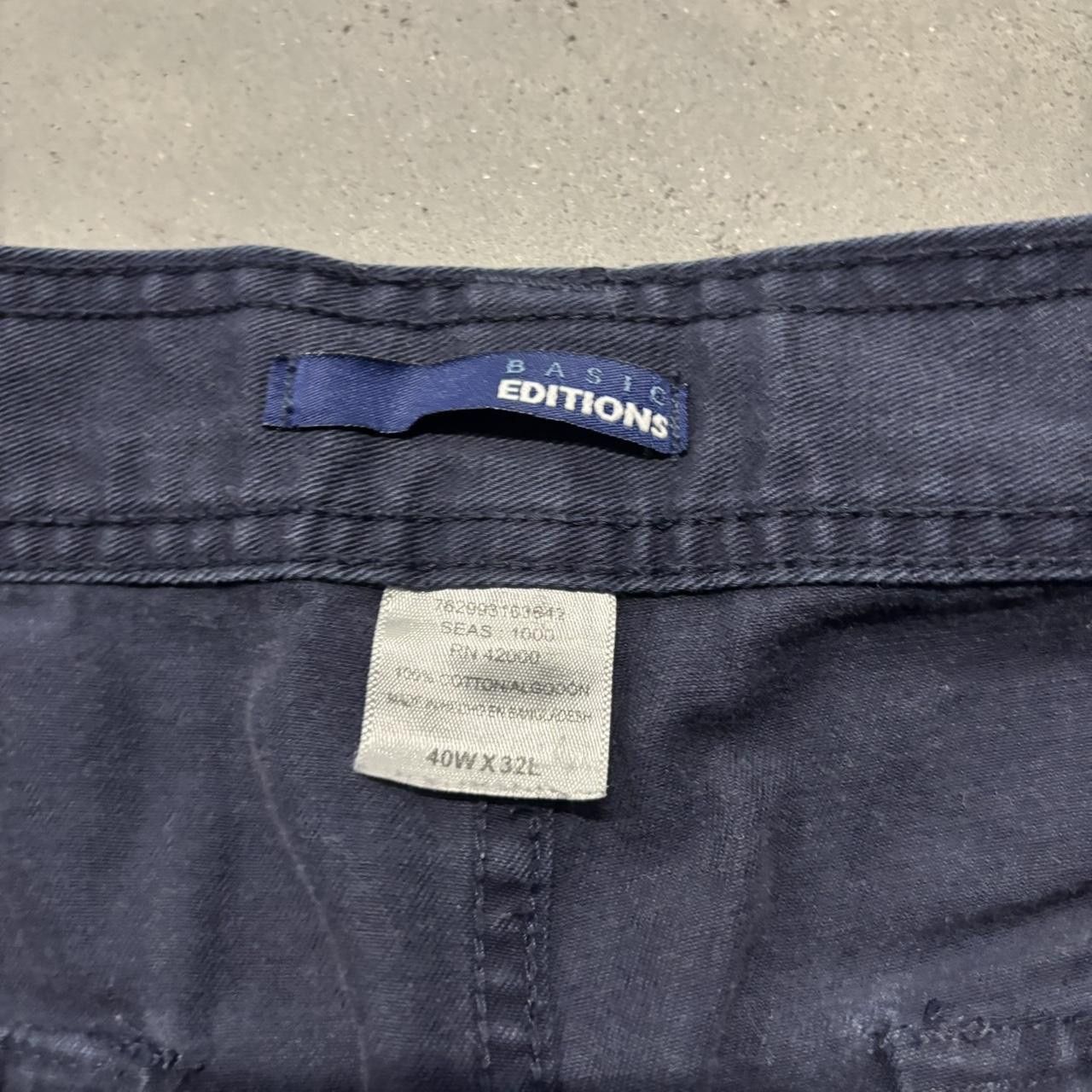 Japanese Brand × Vintage Crazy Vintage Y2K/2000s Baggy Navy Blue Streetwear Skater Style Cargo Pants! Size US 40 / EU 56 - 7 Thumbnail